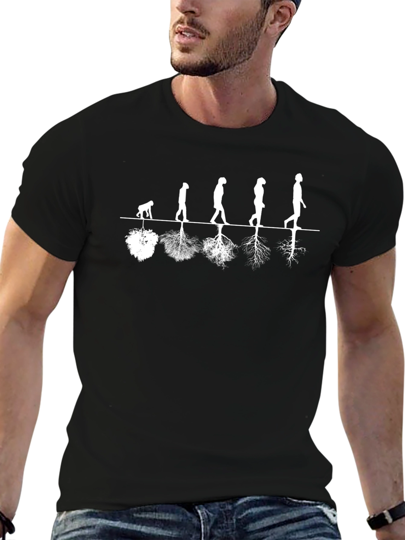 Evolution of Man Graphic Tee - Black T-Shirt
