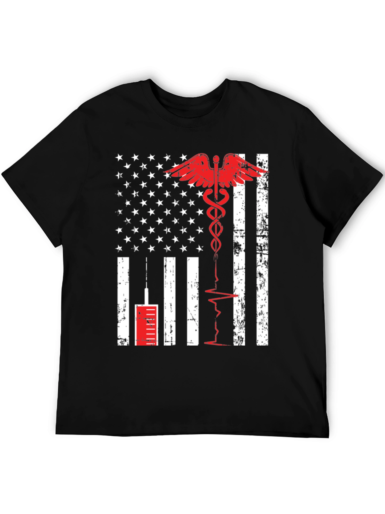 Medical American Flag Graphic T-Shirt