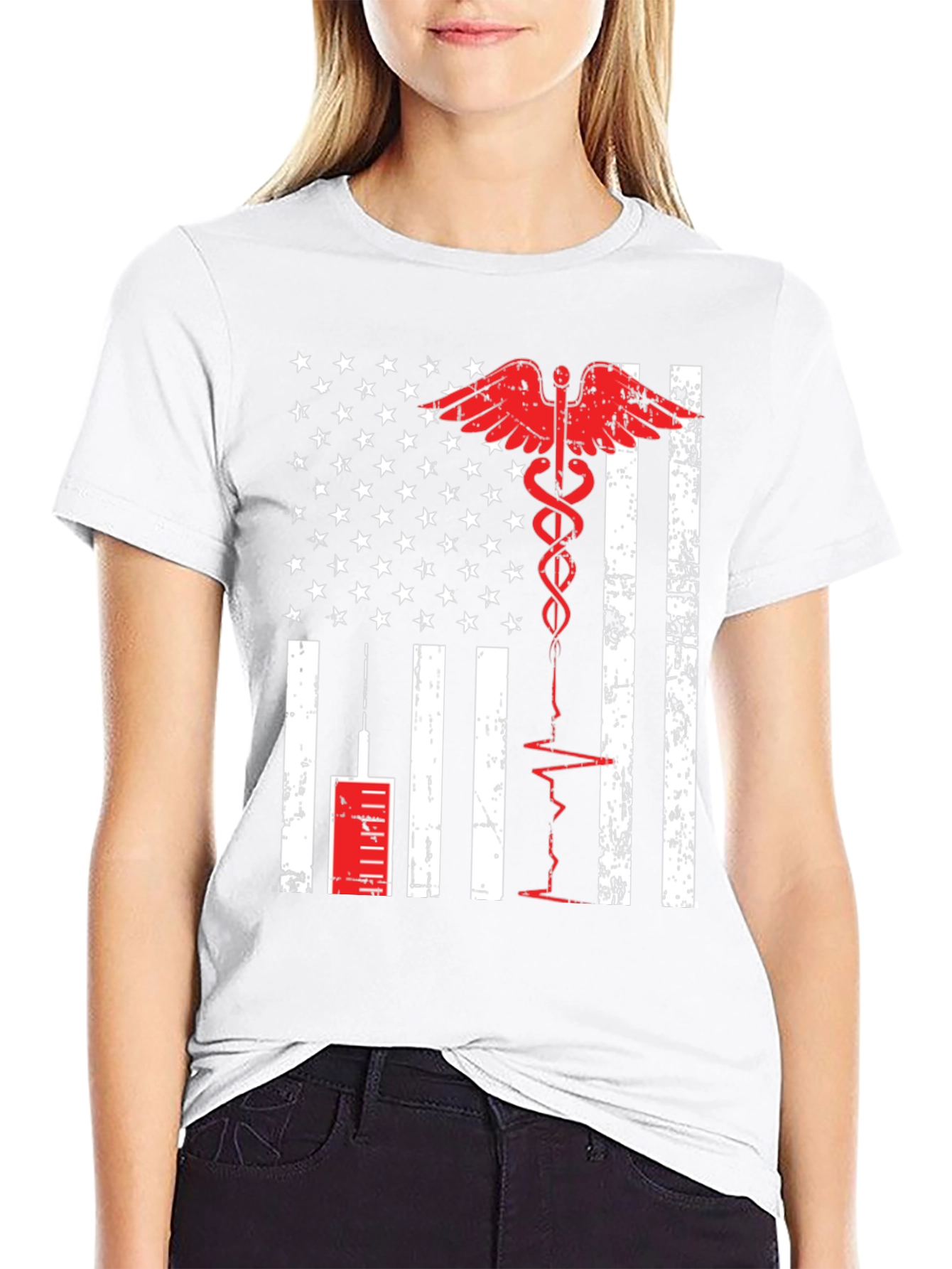 Medical American Flag Graphic T-Shirt