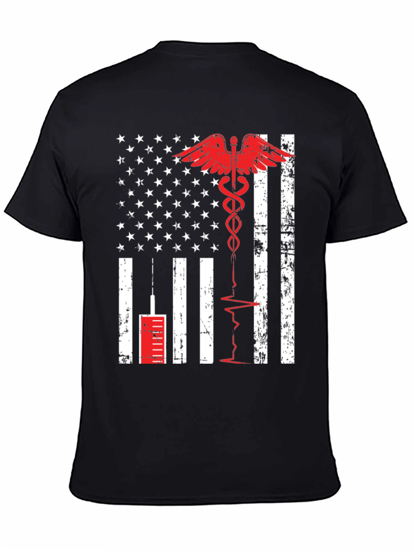 Medical American Flag Graphic T-Shirt