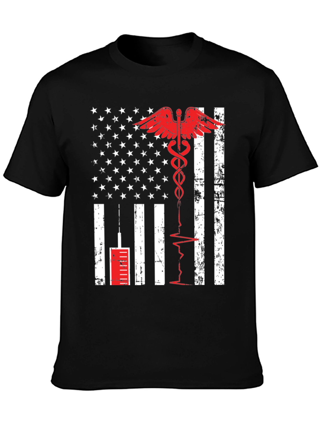 Medical American Flag Graphic T-Shirt