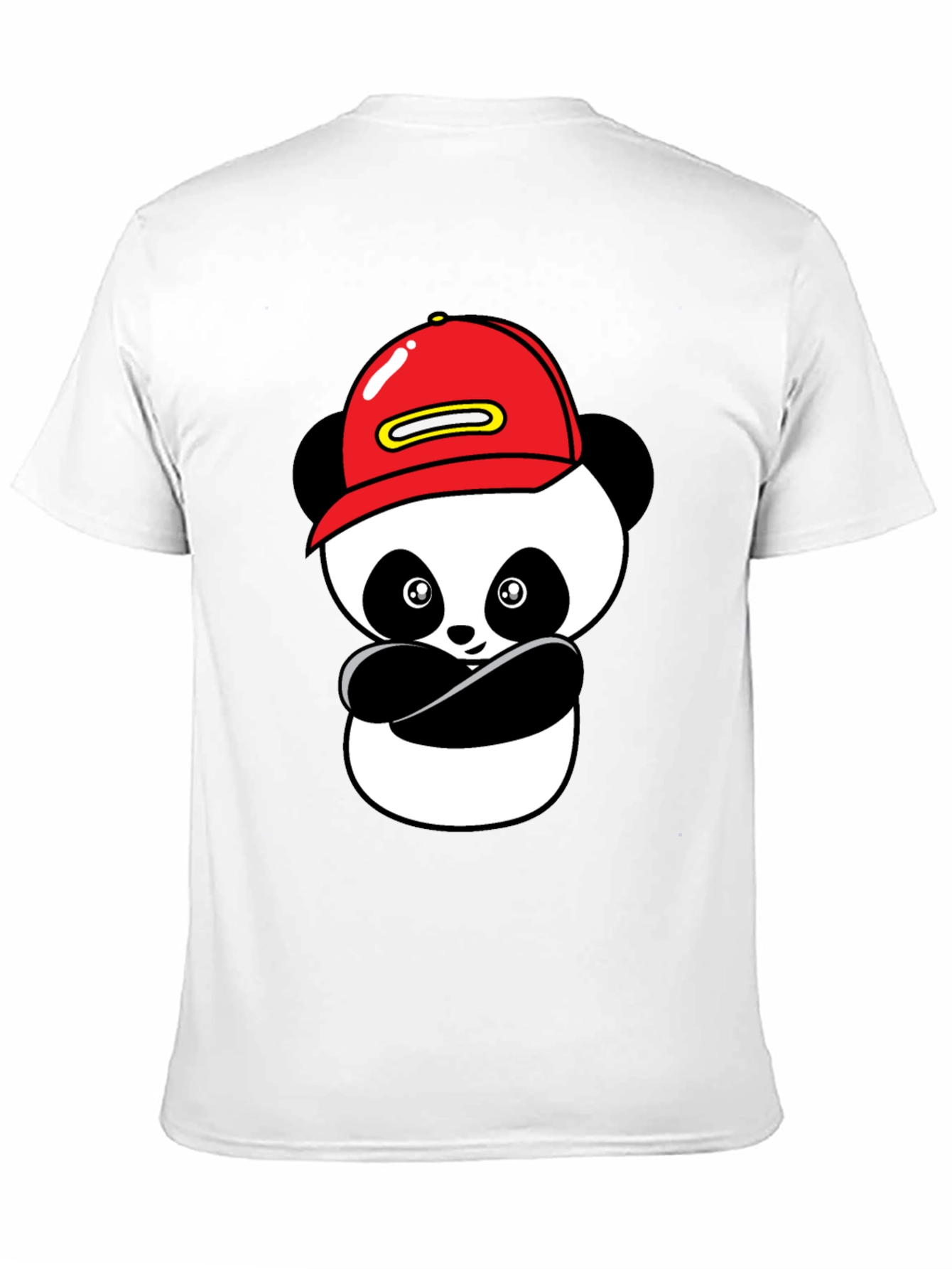Cool Panda in Cap Black T-Shirt