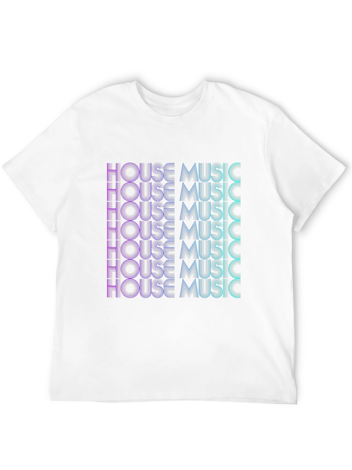 House Music Graphic Print Black T-Shirt