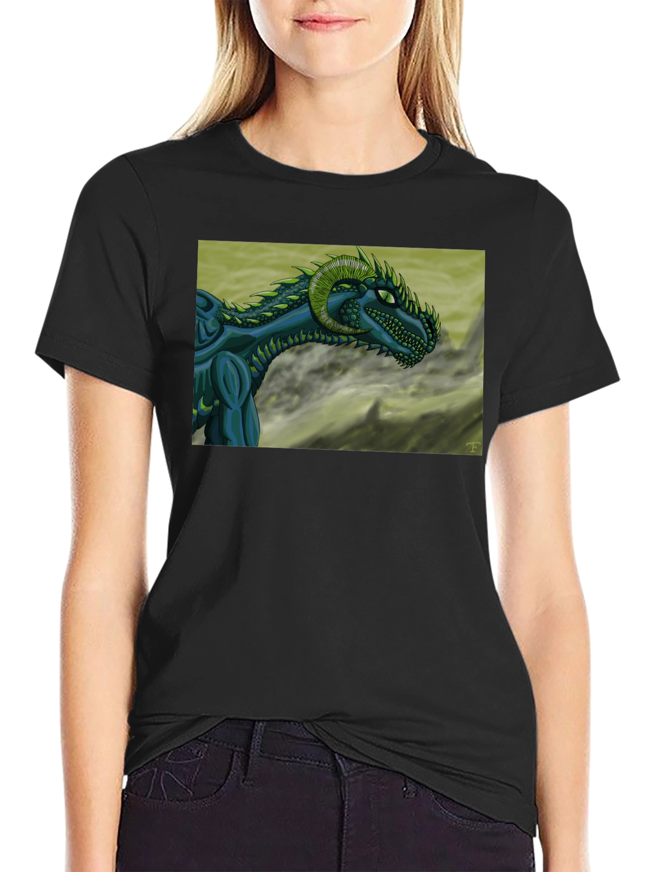 Dragon Graphic T-Shirt - Black Cotton Tee