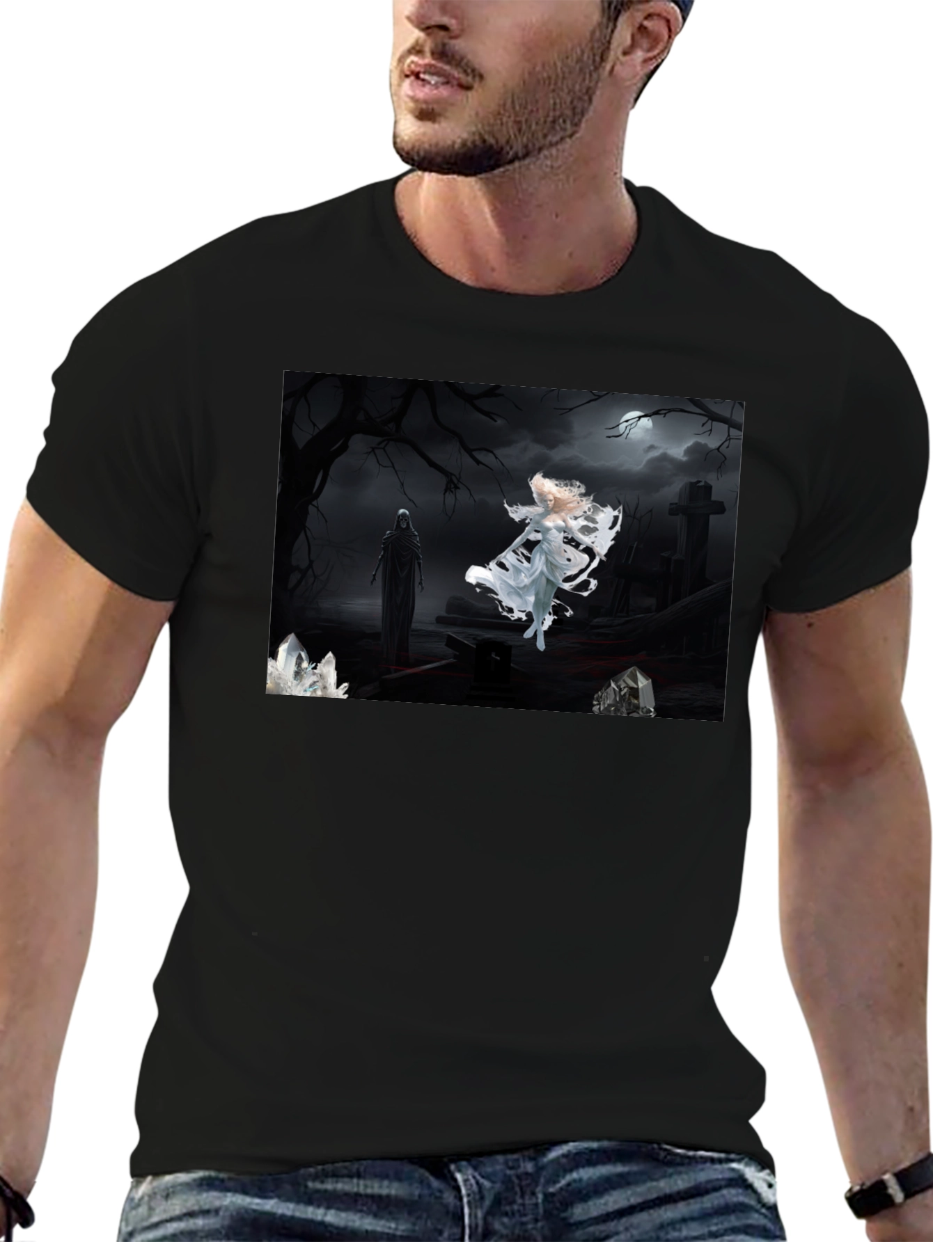 Gothic T-Shirt - Angel vs. Reaper Black Tee