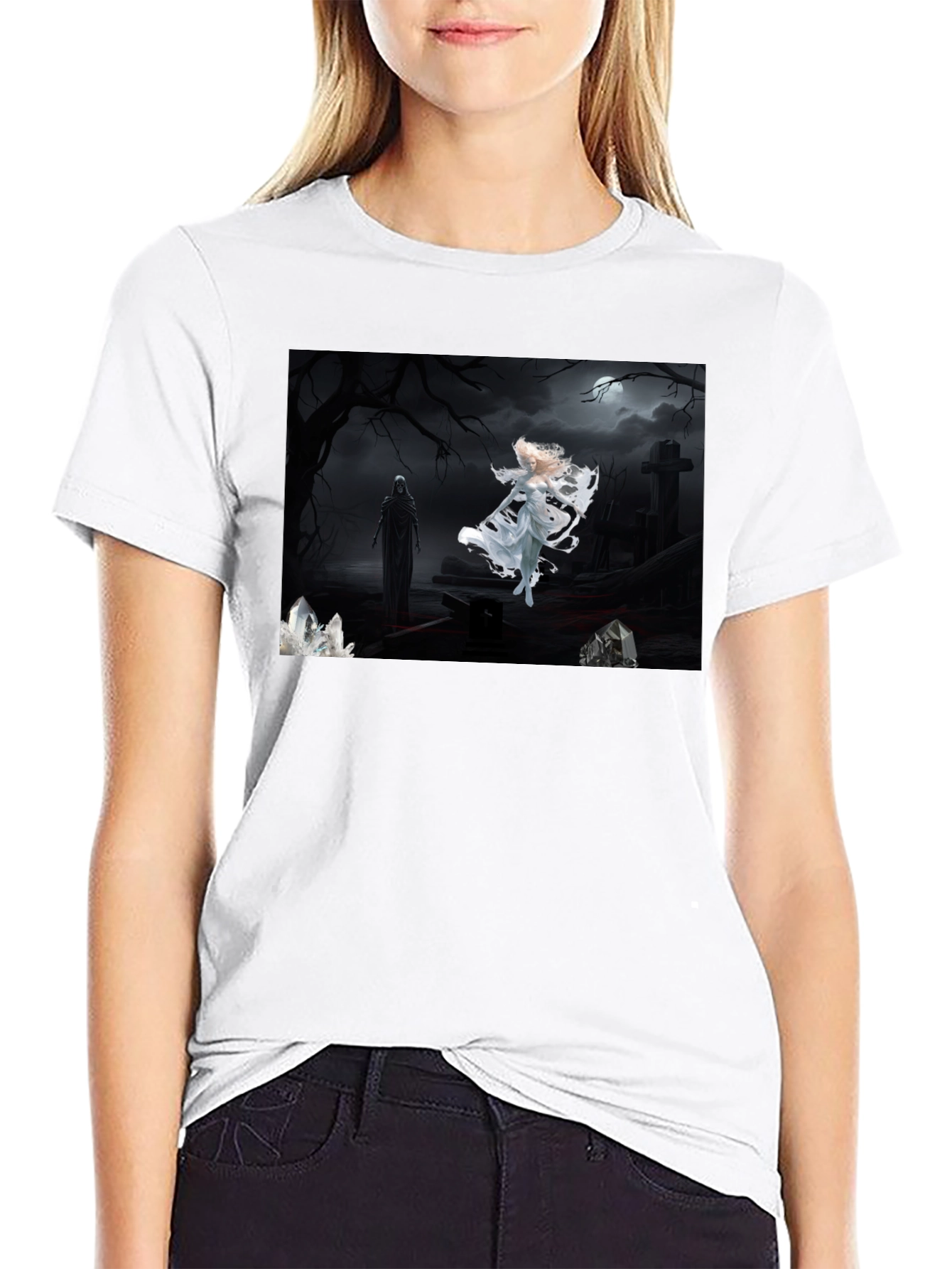 Gothic T-Shirt - Angel vs. Reaper Black Tee