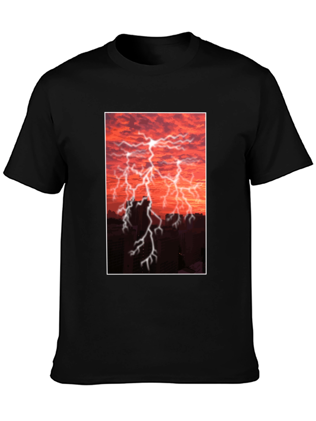 Lightning Storm Graphic Tee - Black