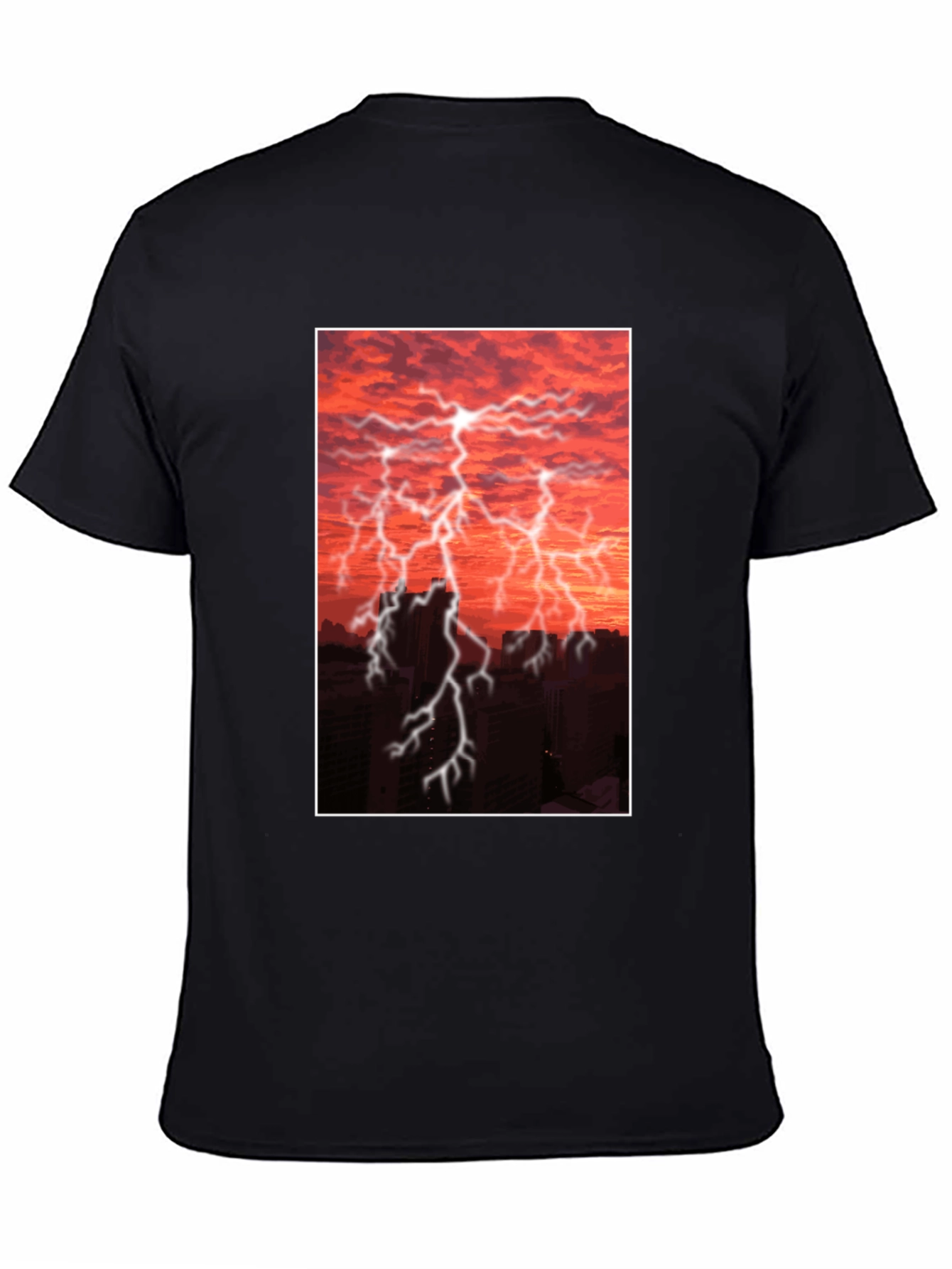 Lightning Storm Graphic Tee - Black
