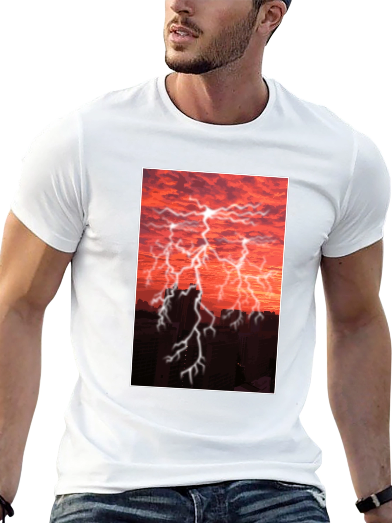 Lightning Storm Graphic Tee - Black
