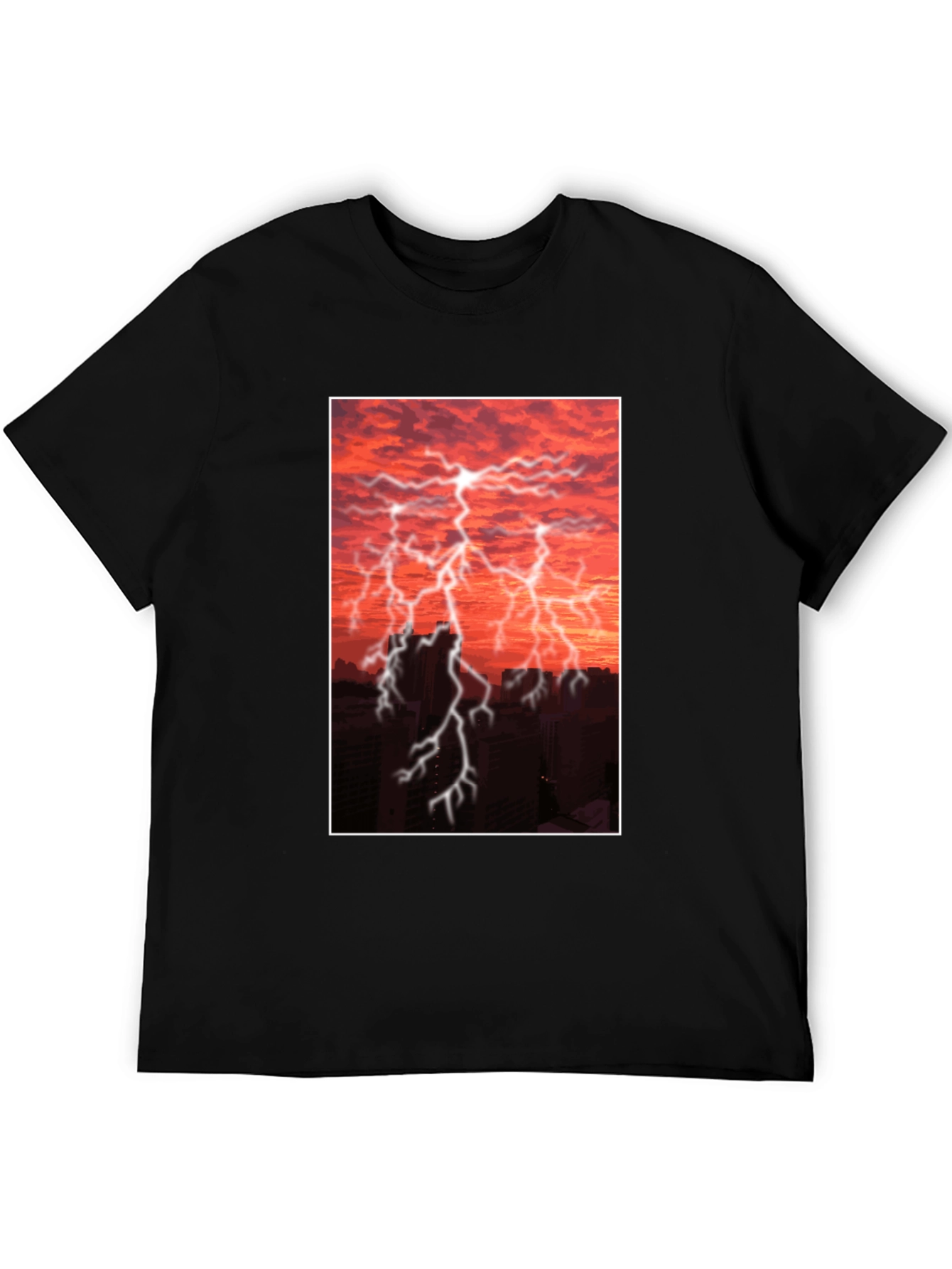 Lightning Storm Graphic Tee - Black