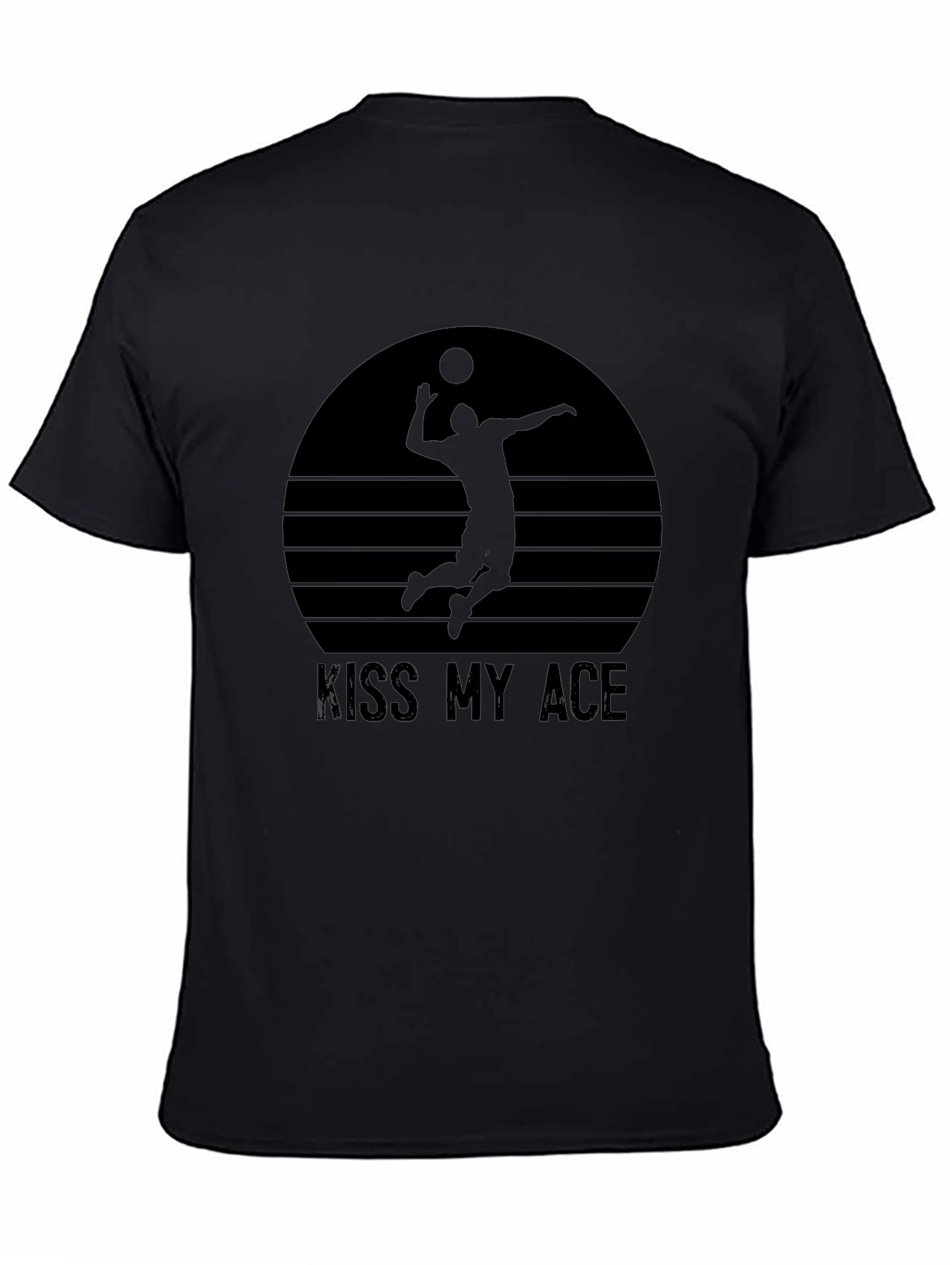 Kiss My Ace Volleyball Graphic Tee - Black