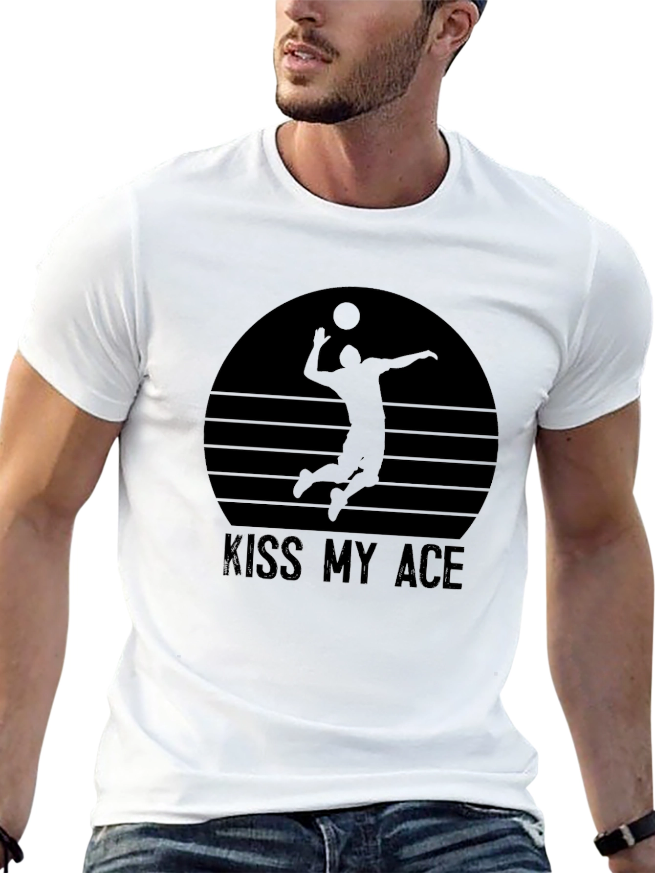 Kiss My Ace Volleyball Graphic Tee - Black