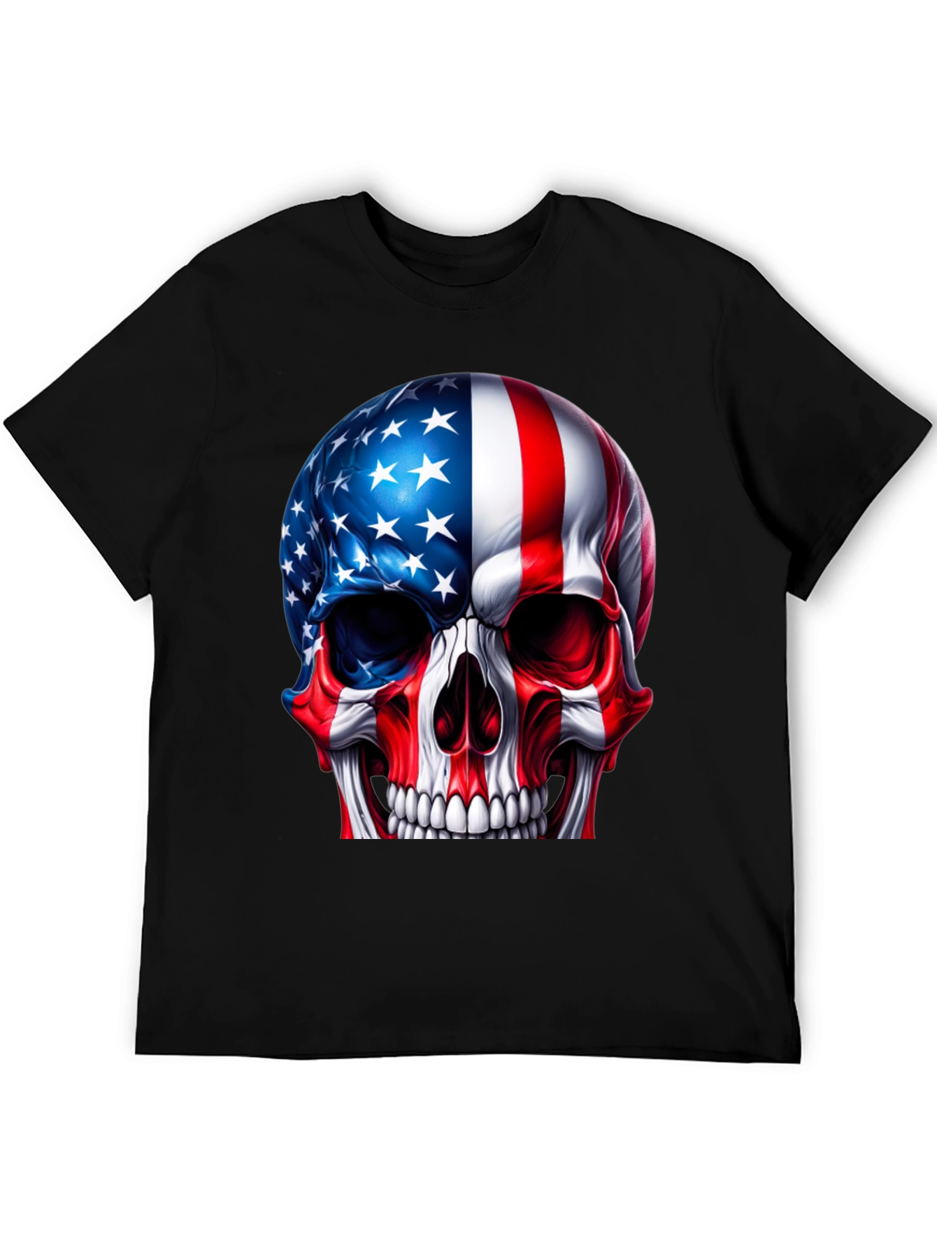 American Flag Skull Graphic Tee