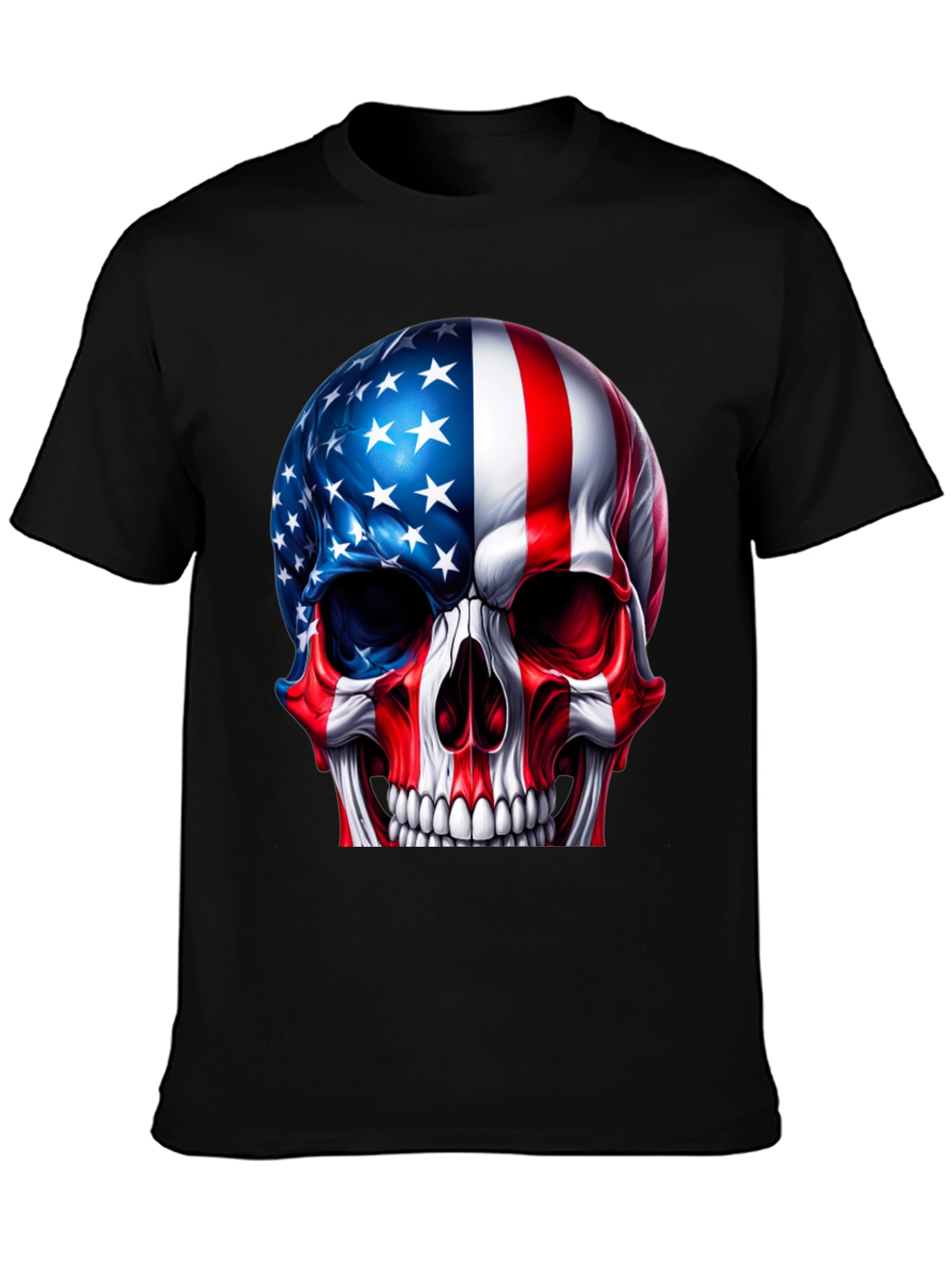 American Flag Skull Graphic Tee