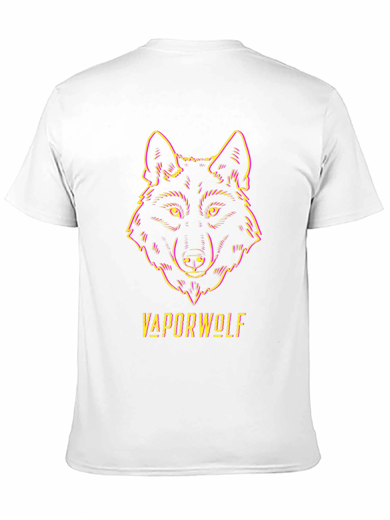Vaporwave Wolf Graphic Tee - Black Unisex T-Shirt