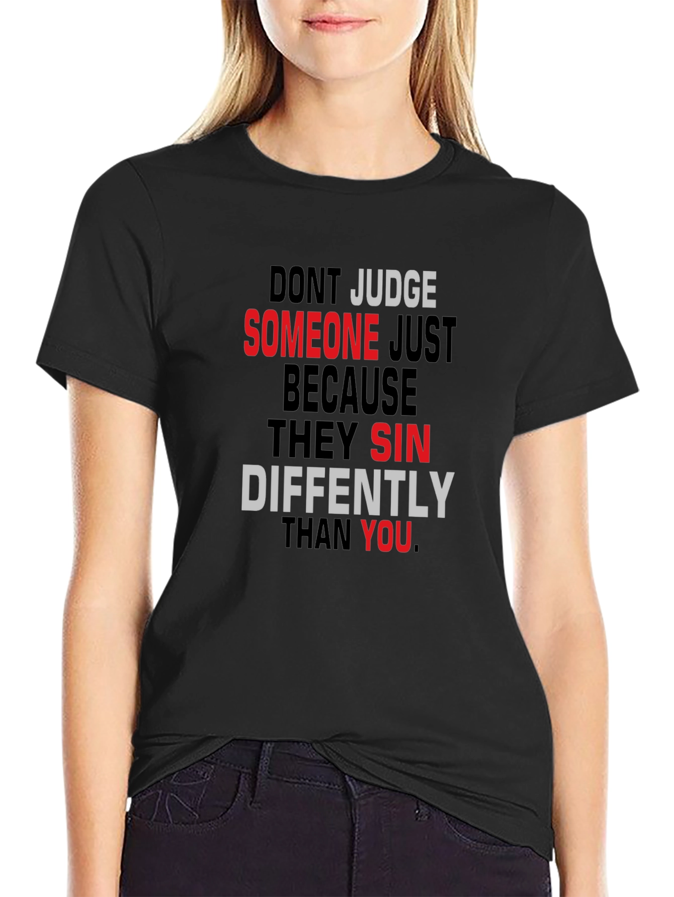 Dont Judge Black Graphic Tee