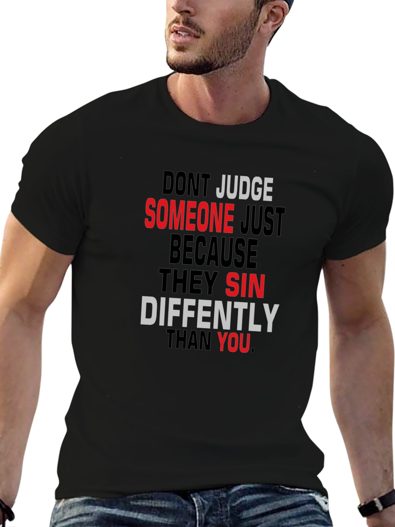 Dont Judge Black Graphic Tee