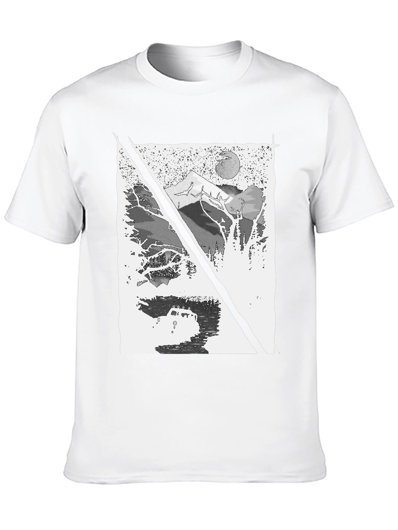 Mountain & Moon Graphic T-Shirt - Black