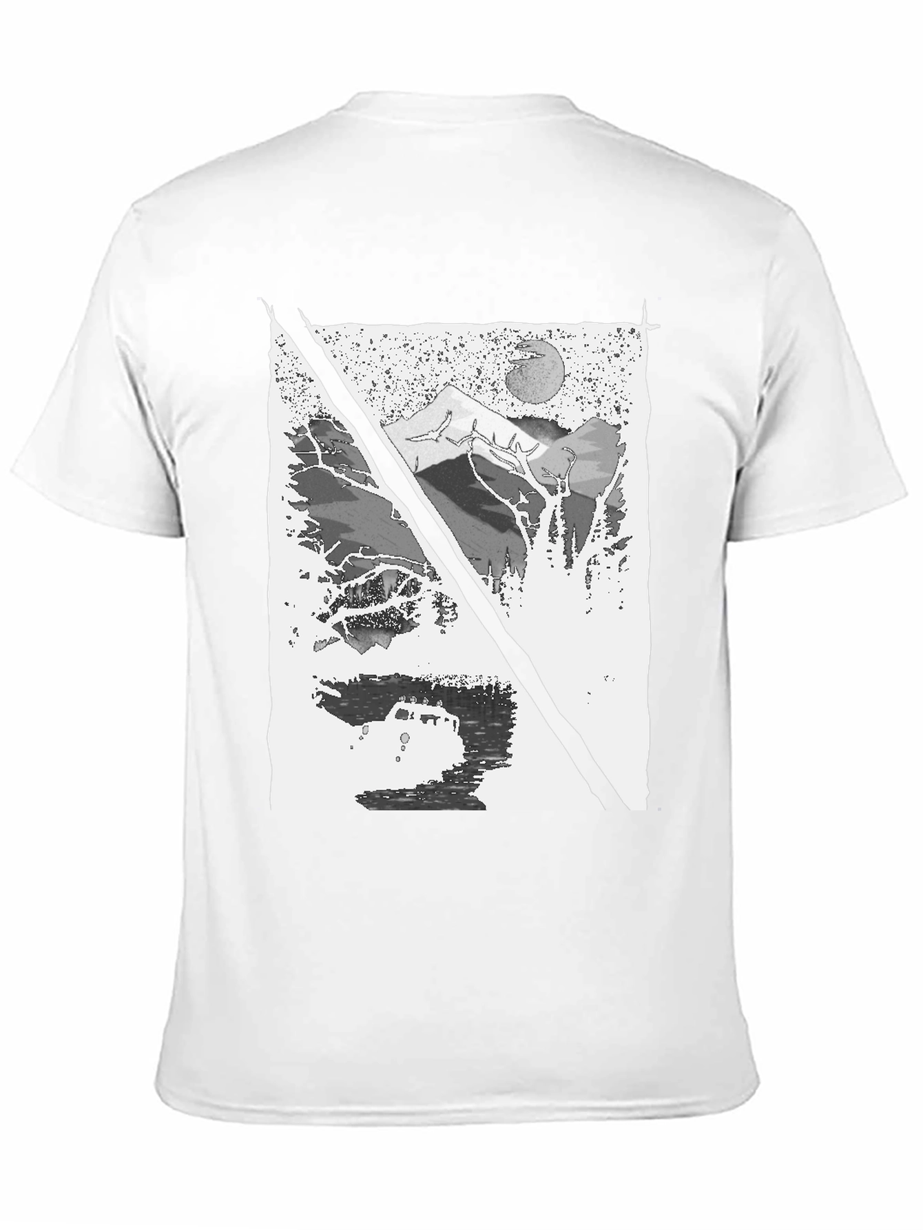 Mountain & Moon Graphic T-Shirt - Black