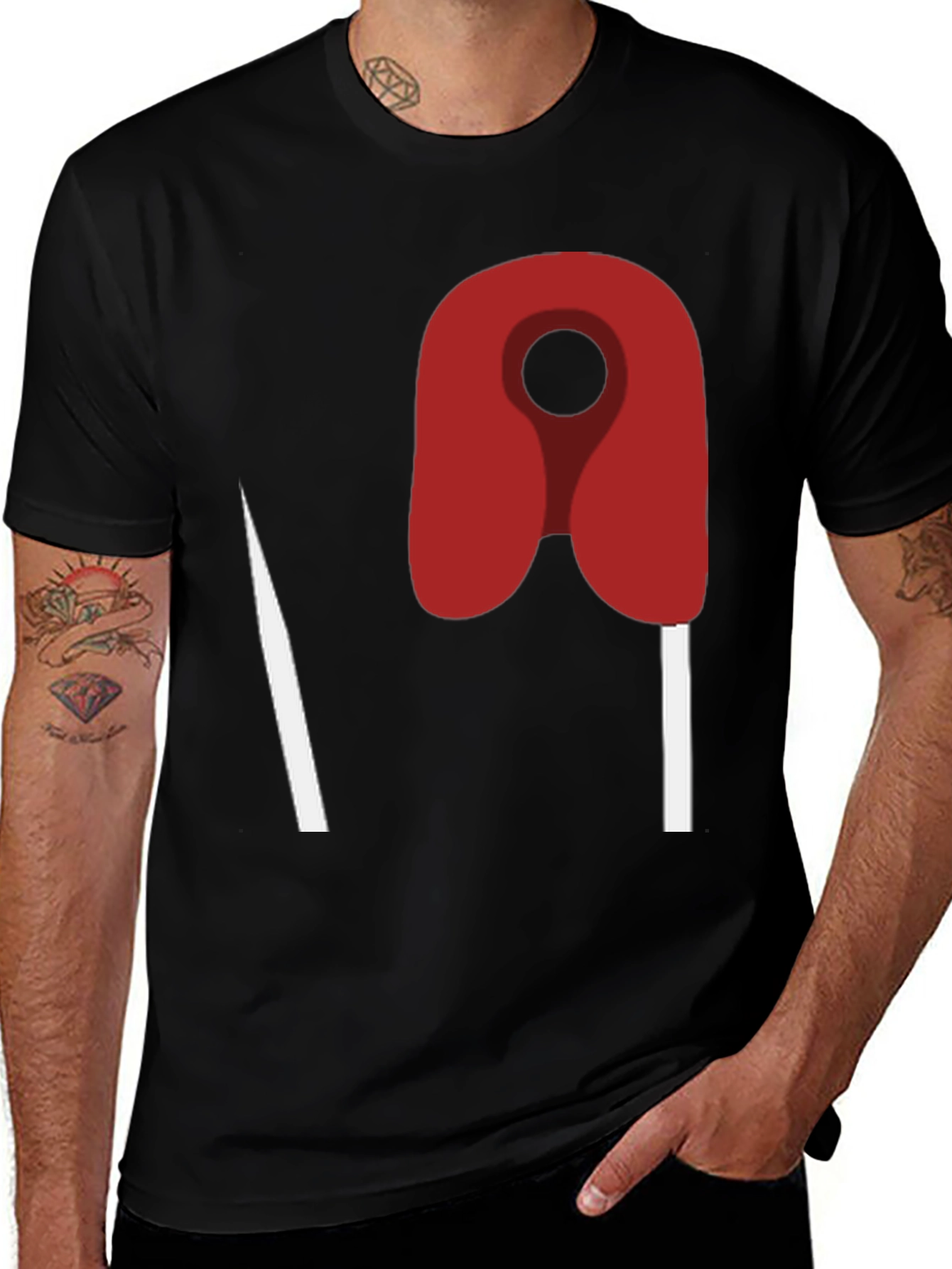 Abstract Safety Pin Graphic T-Shirt