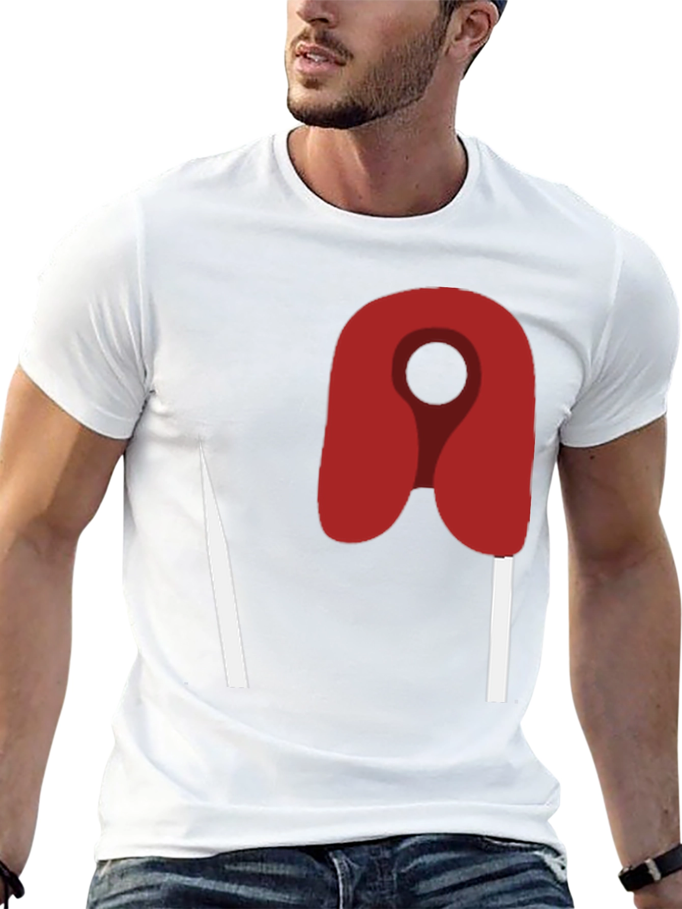 Abstract Safety Pin Graphic T-Shirt