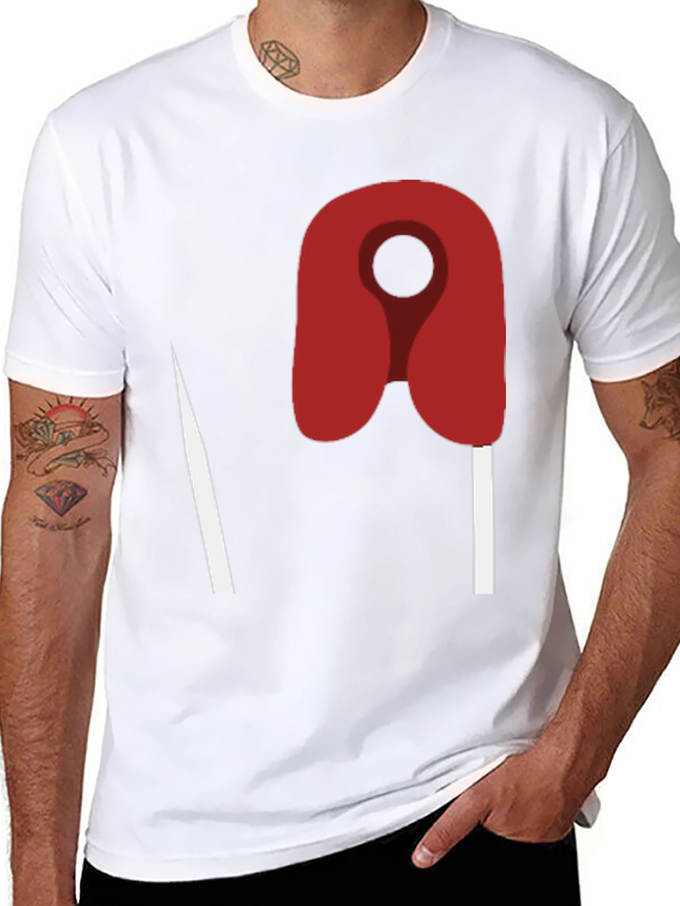 Abstract Safety Pin Graphic T-Shirt
