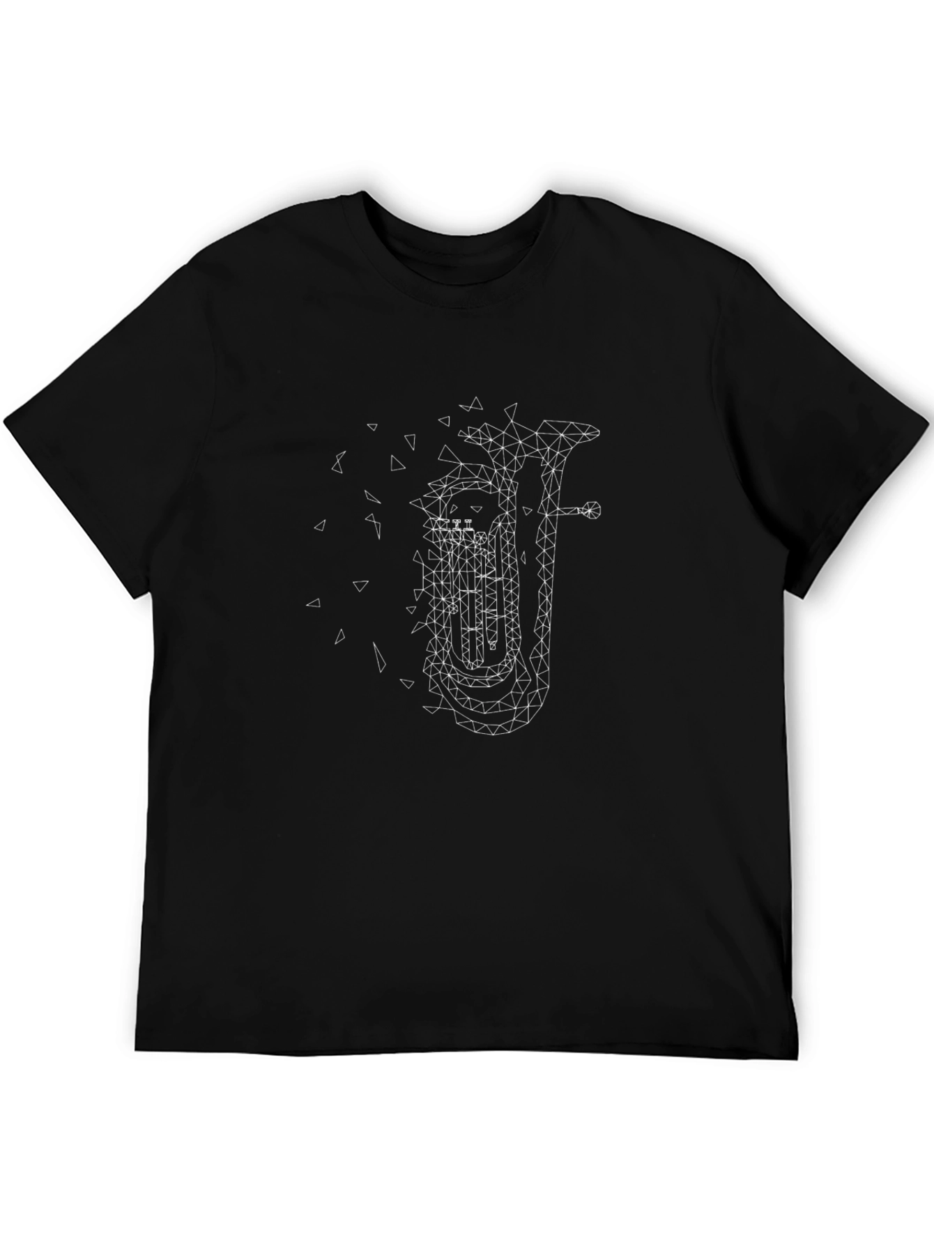 Abstract Tuba Graphic T-Shirt - Black