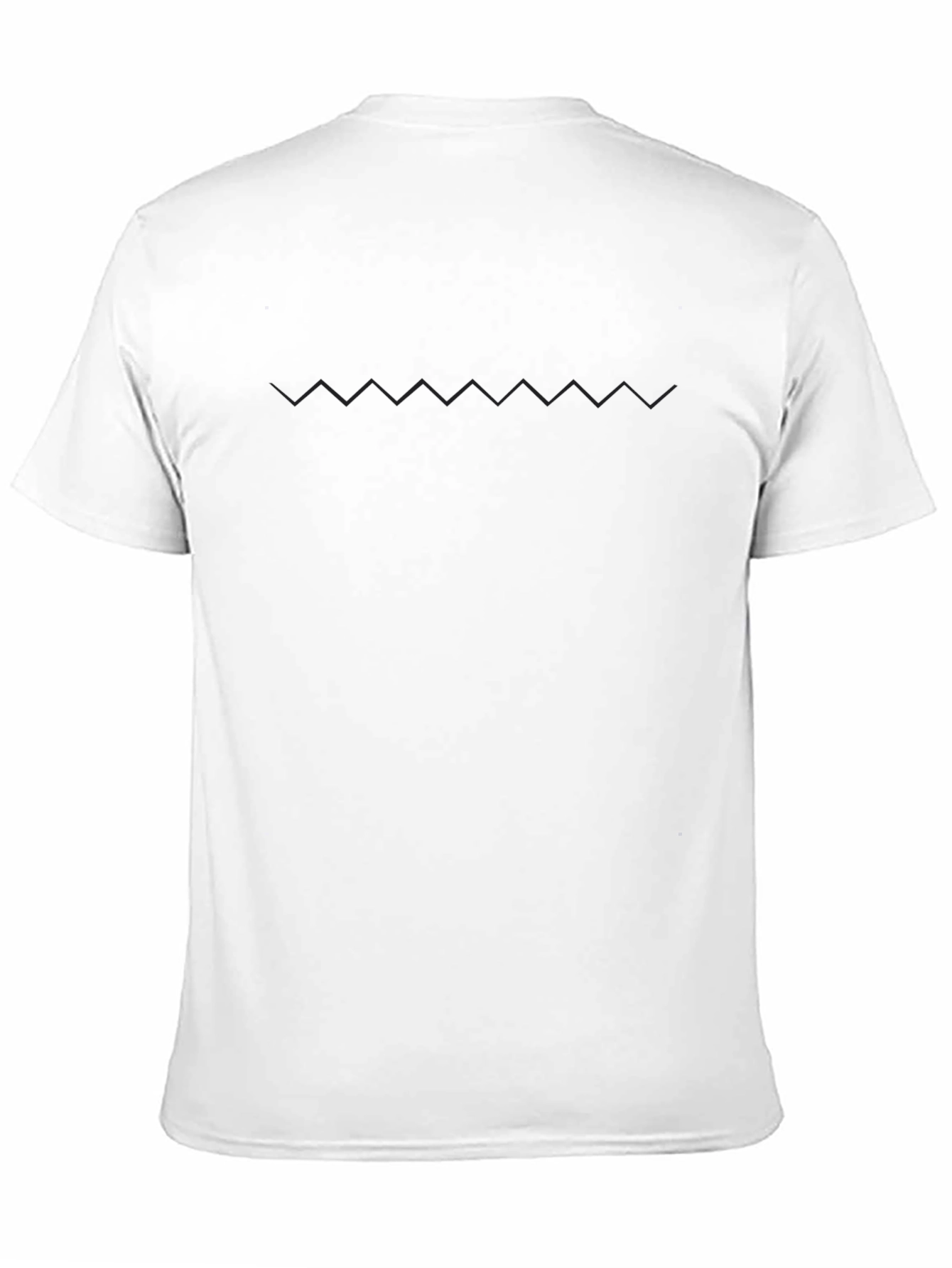 Mens Black Crew Neck T-Shirt with Subtle Zigzag Design