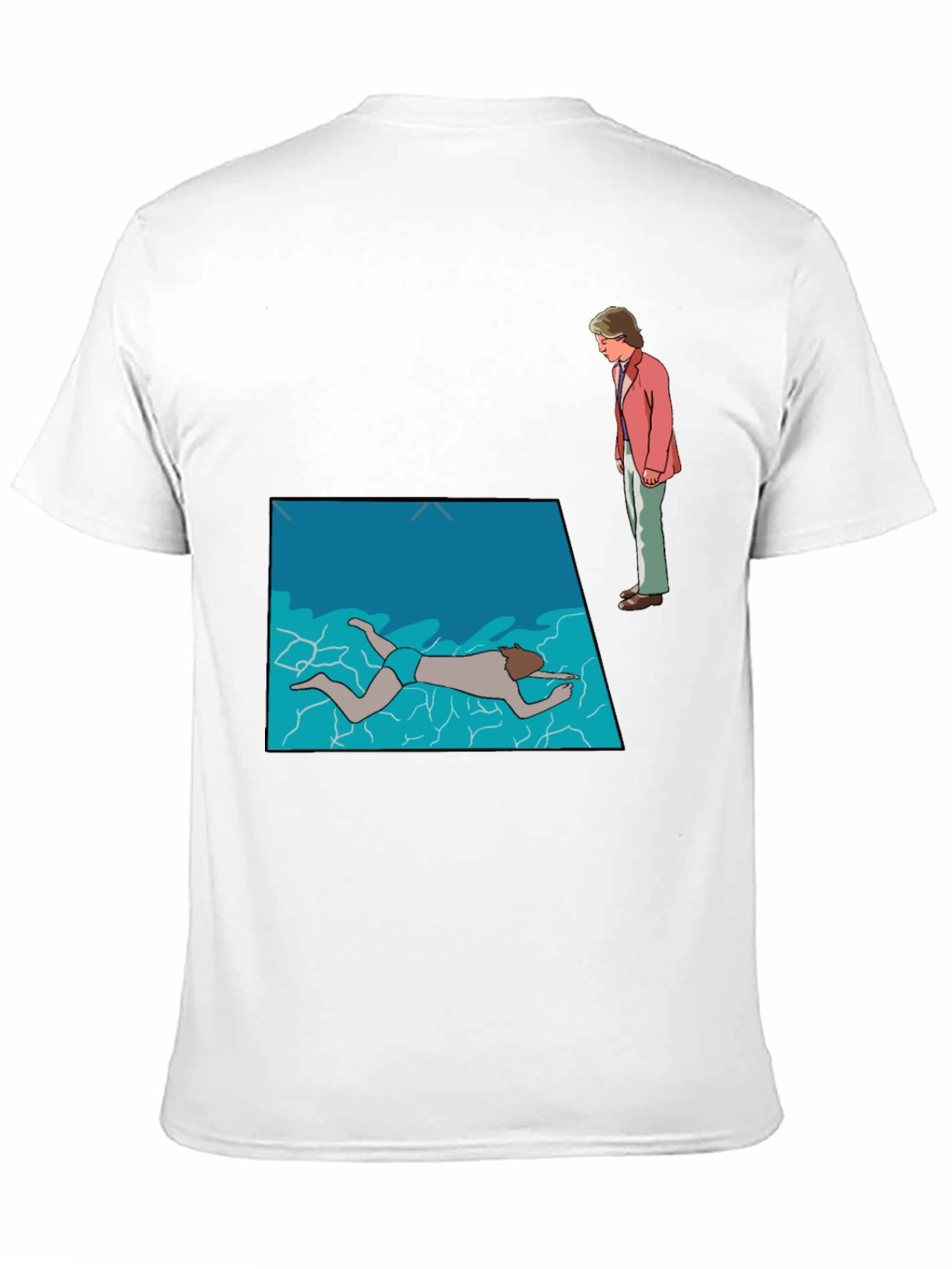 Poolside Mystery Graphic Tee - Black Cotton T-Shirt