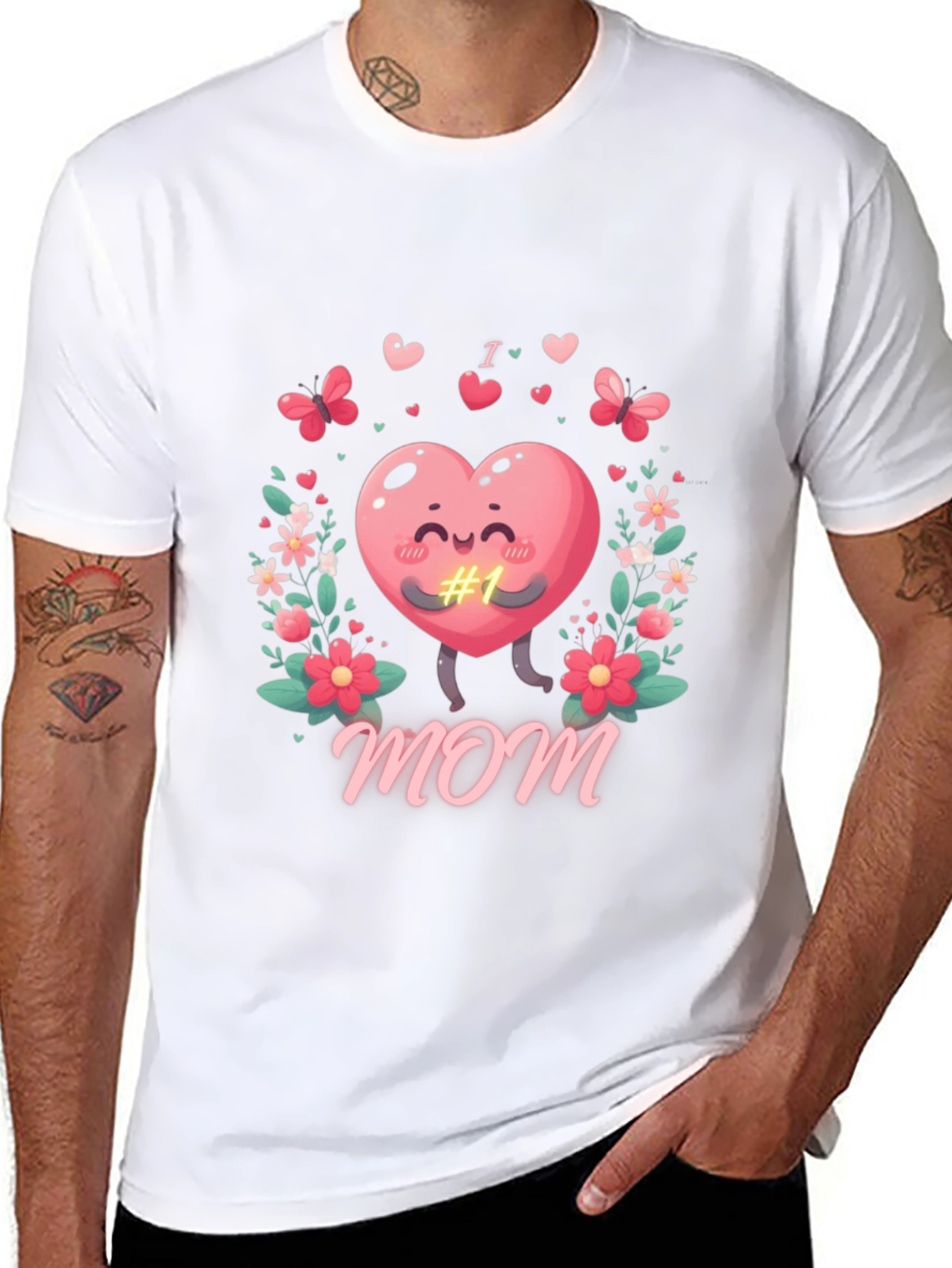 I Love Mom T-Shirt Heart Graphic Tee
