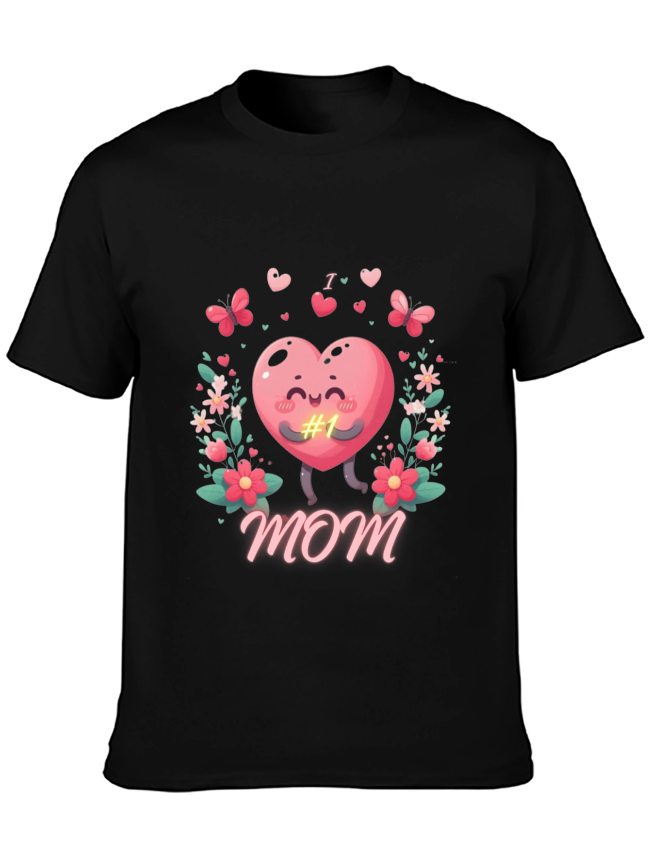 I Love Mom T-Shirt Heart Graphic Tee