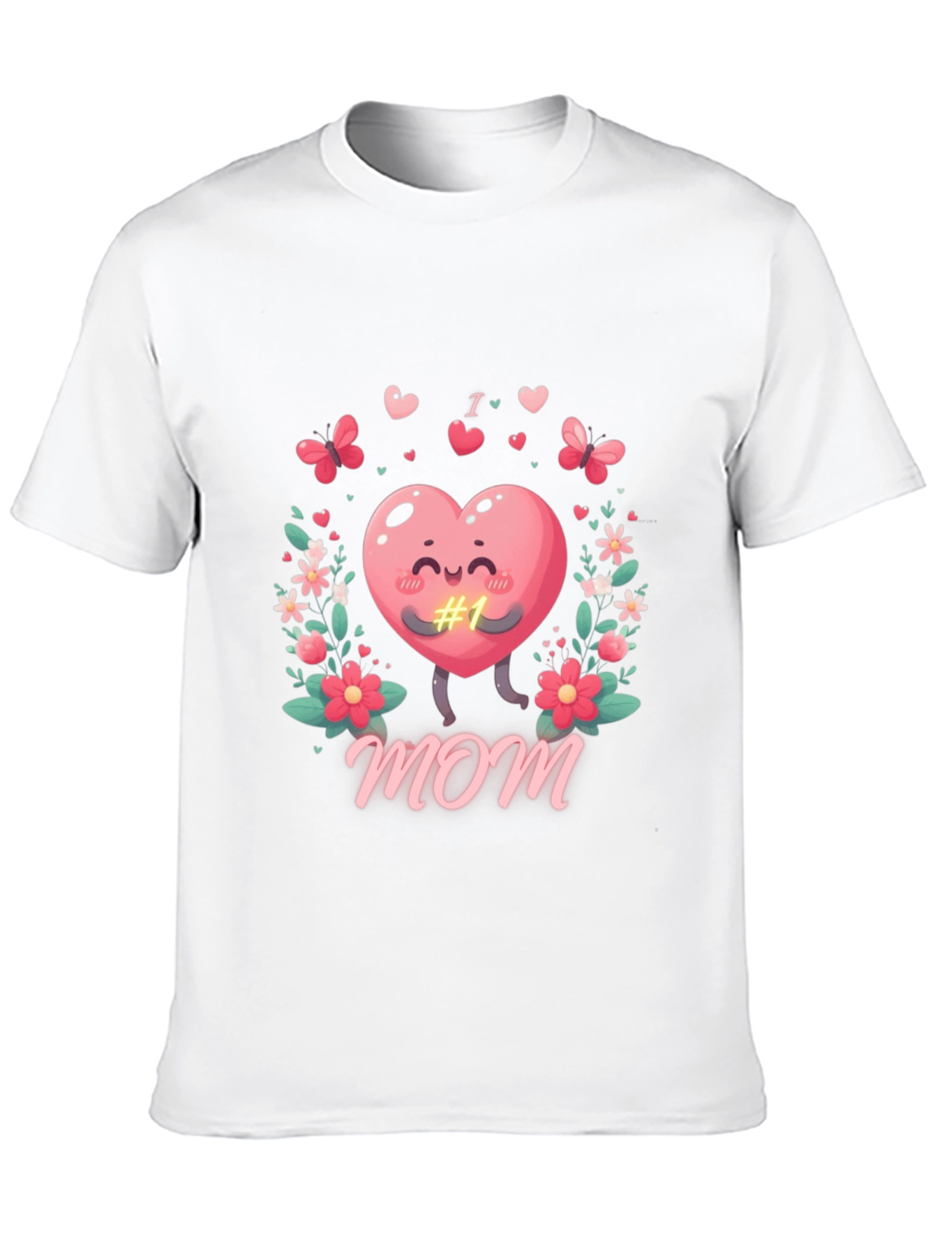 I Love Mom T-Shirt Heart Graphic Tee
