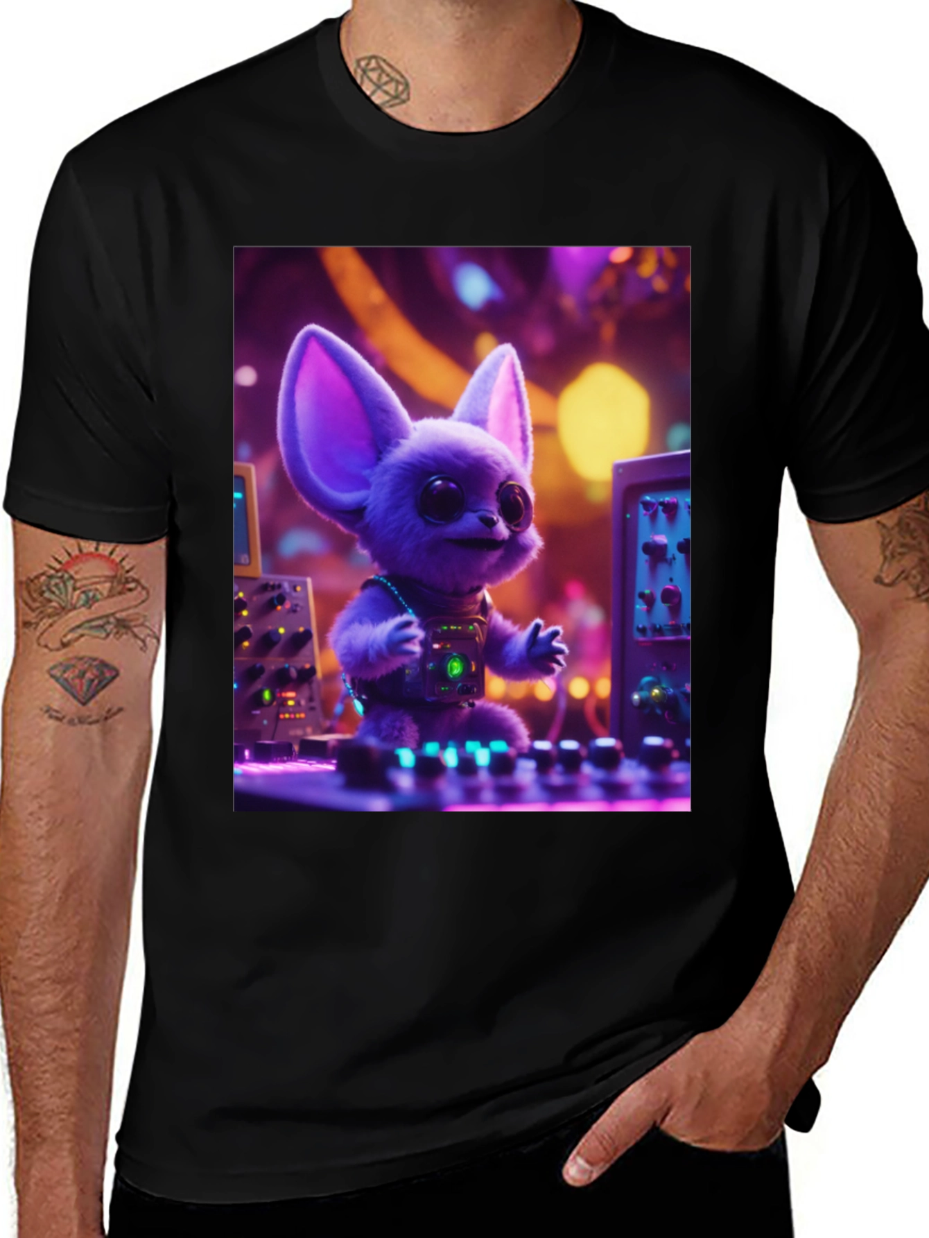 DJ Fennec Fox Graphic Tee - Party Animal Vibes!