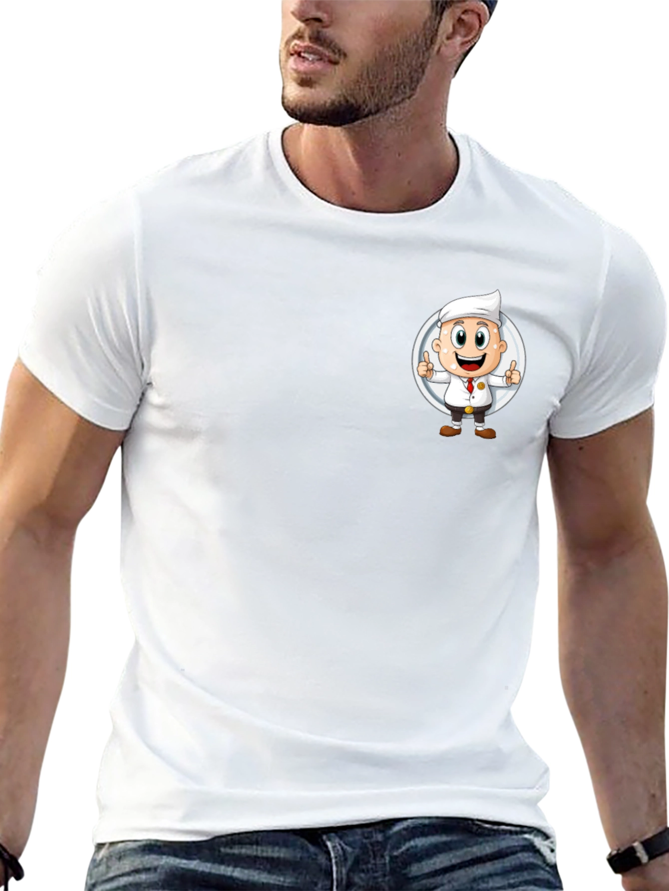 Chef Cartoon Graphic Black T-Shirt