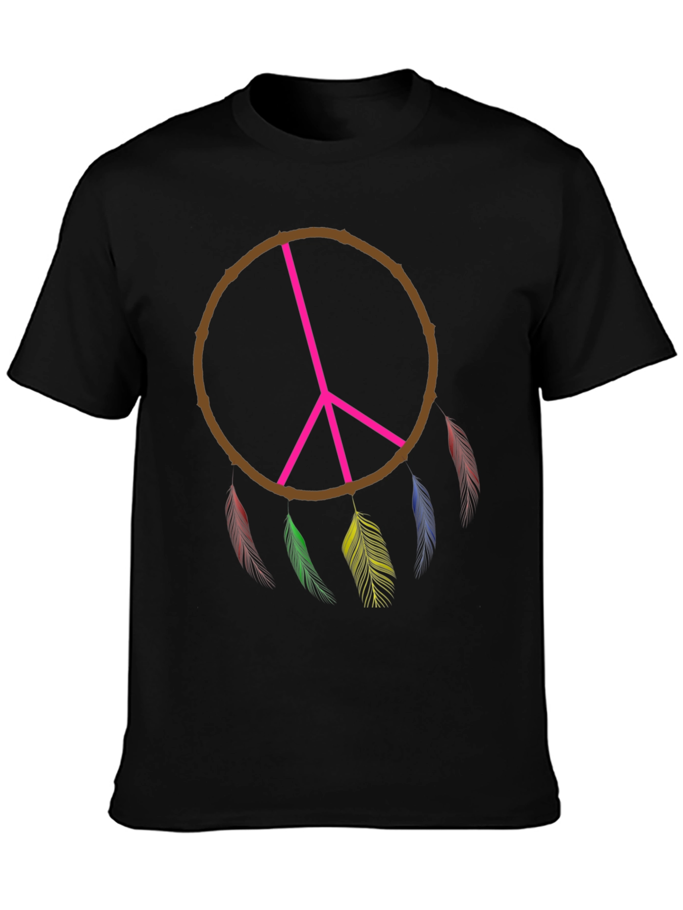 Peace Sign Dreamcatcher T-Shirt - Black