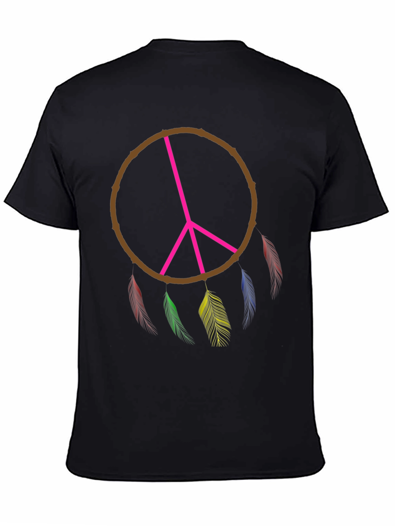 Peace Sign Dreamcatcher T-Shirt - Black
