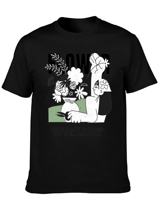 Floral Graphic Print Tee - Late Bloomer T-Shirt