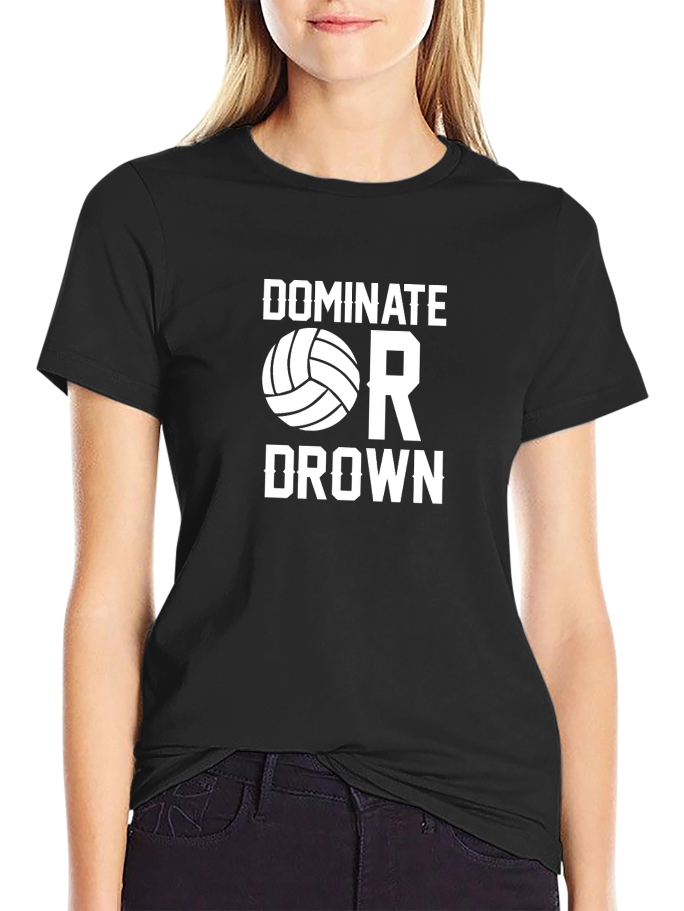 Dominate Volleyball Graphic Tee - Soft Cotton