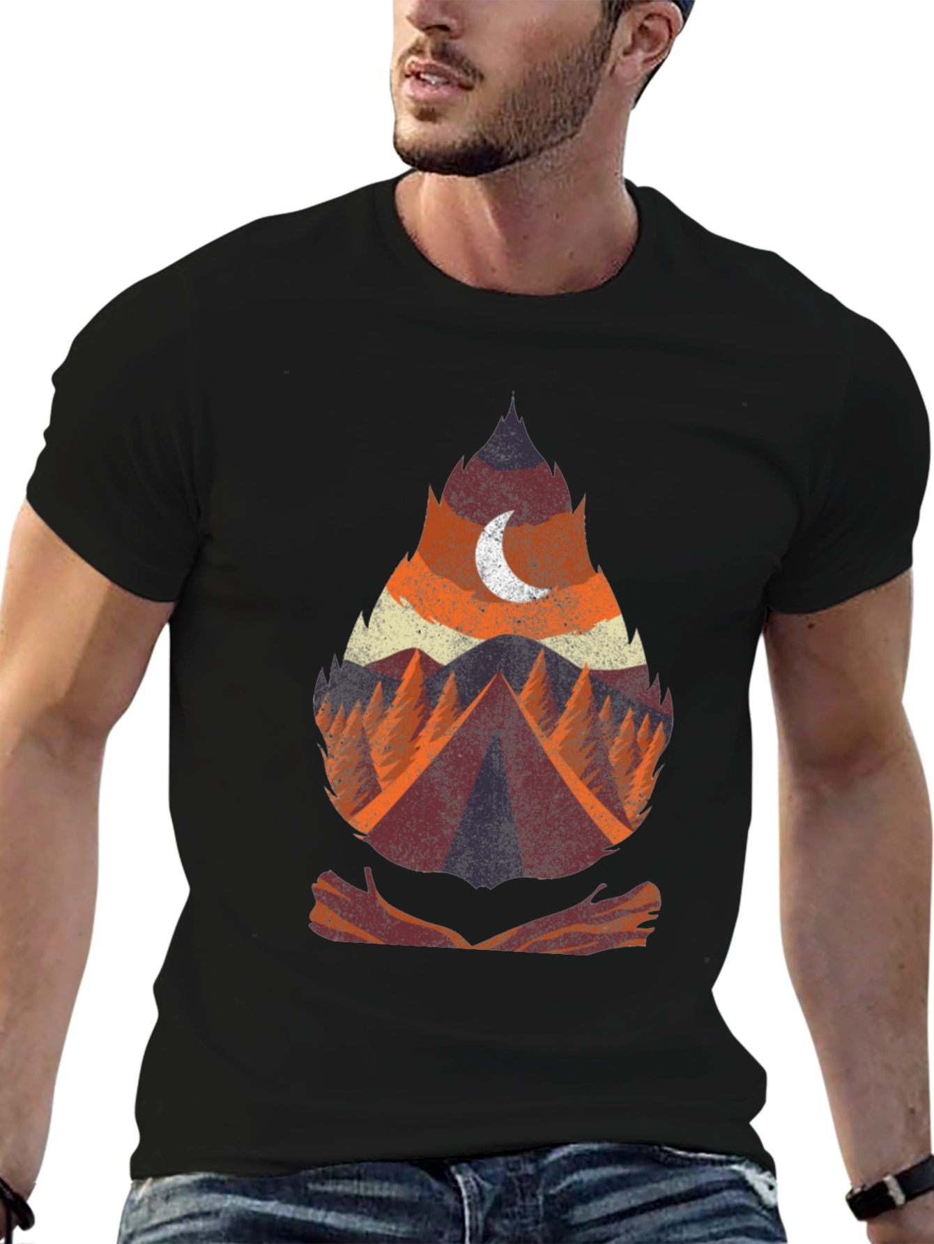 Nature Adventure Graphic Tee - Camping Theme