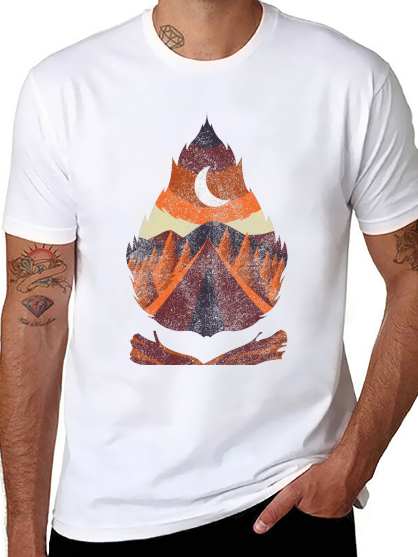 Nature Adventure Graphic Tee - Camping Theme