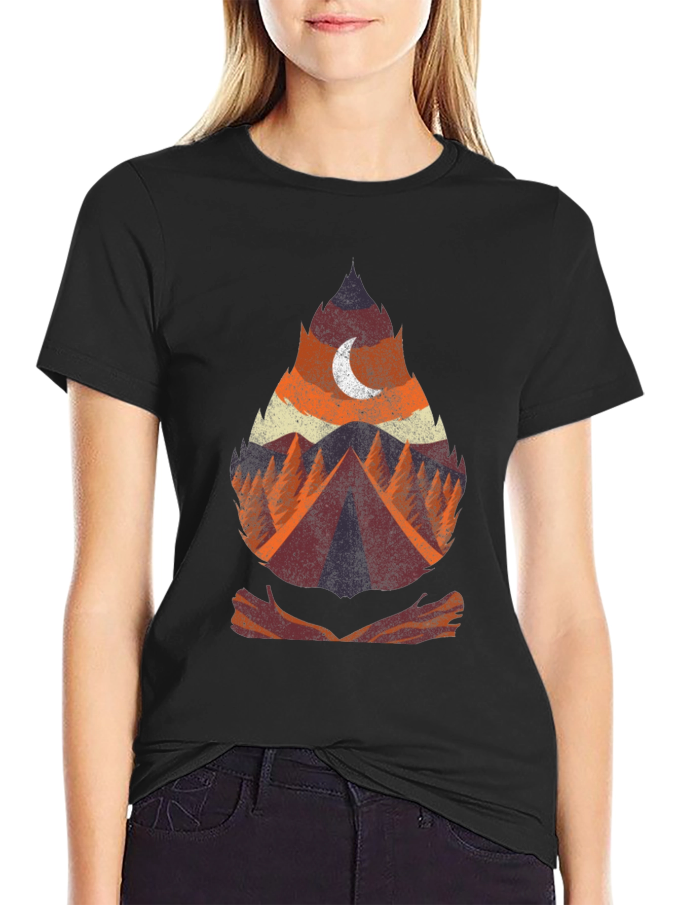 Nature Adventure Graphic Tee - Camping Theme