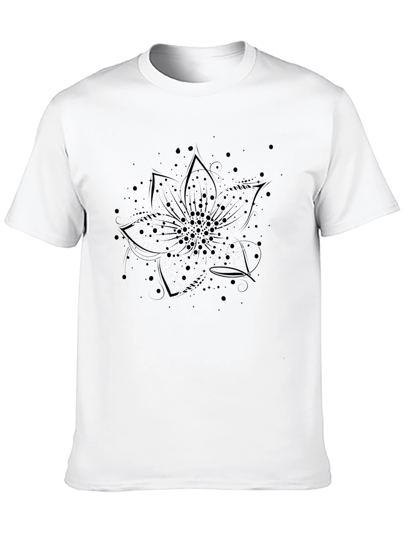 Black Floral Graphic Tee - Casual Comfort