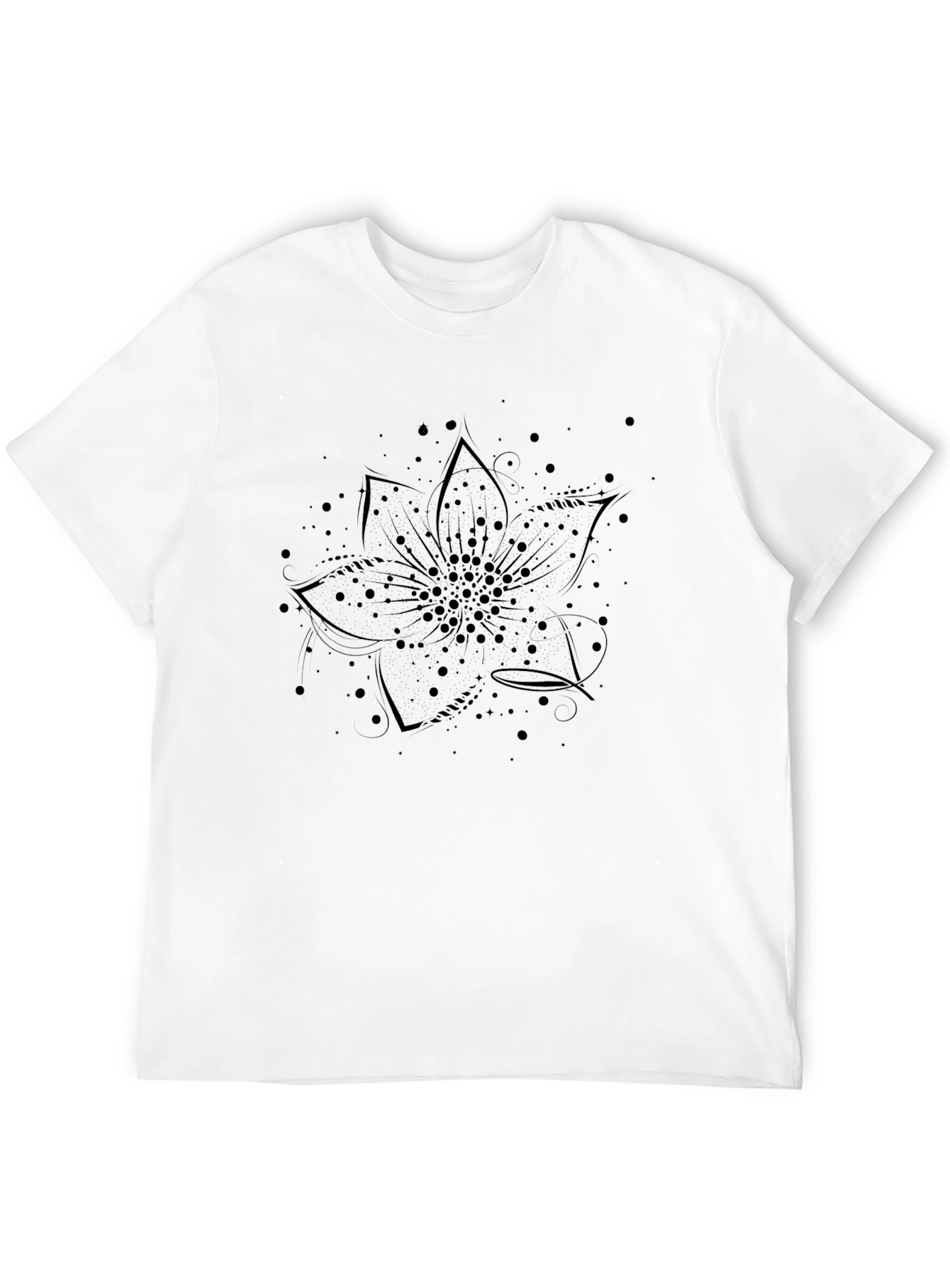 Black Floral Graphic Tee - Casual Comfort