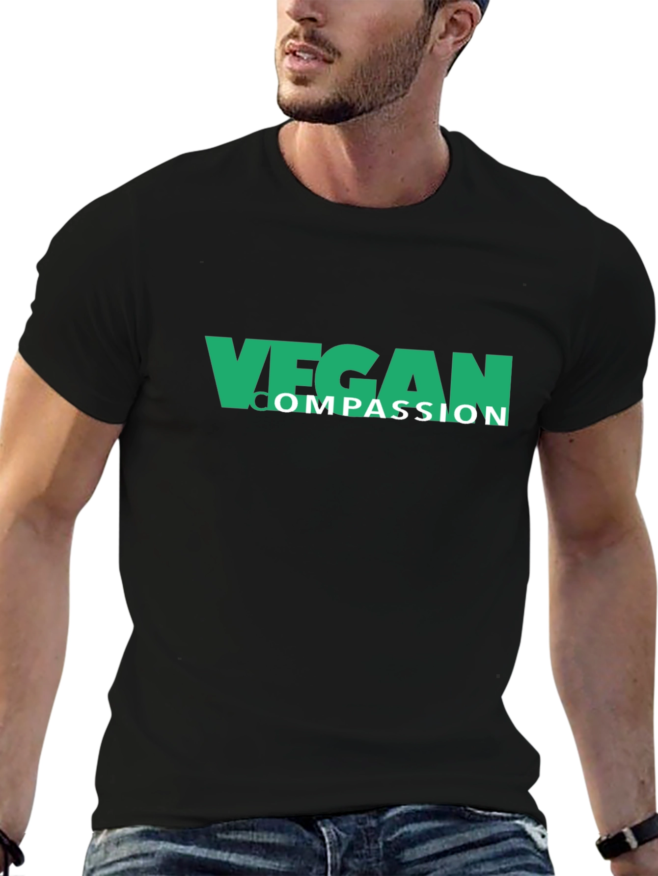 Vegan Compassion Black T-Shirt - Mens