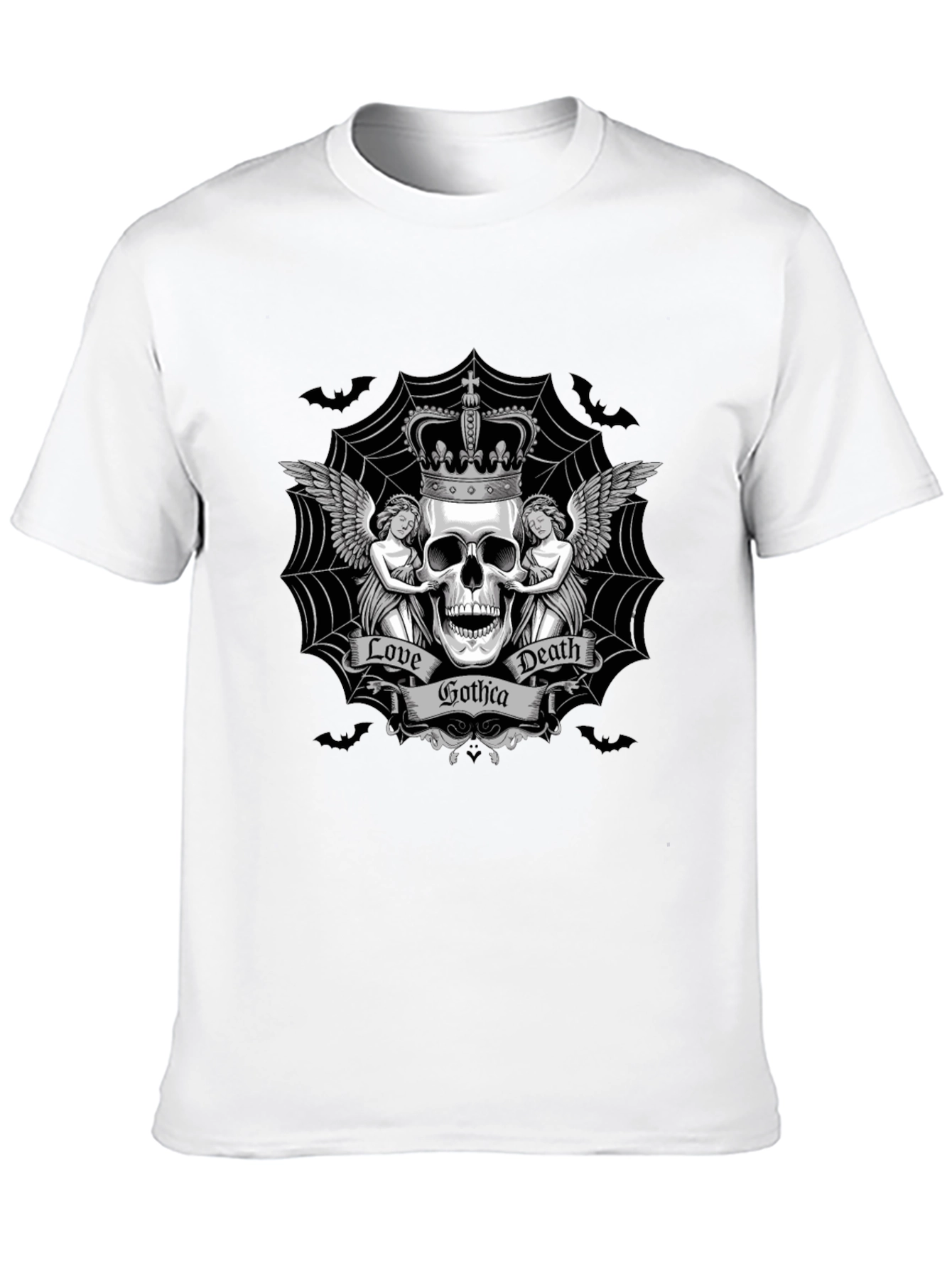 Gothic Skull Crown Graphic Tee