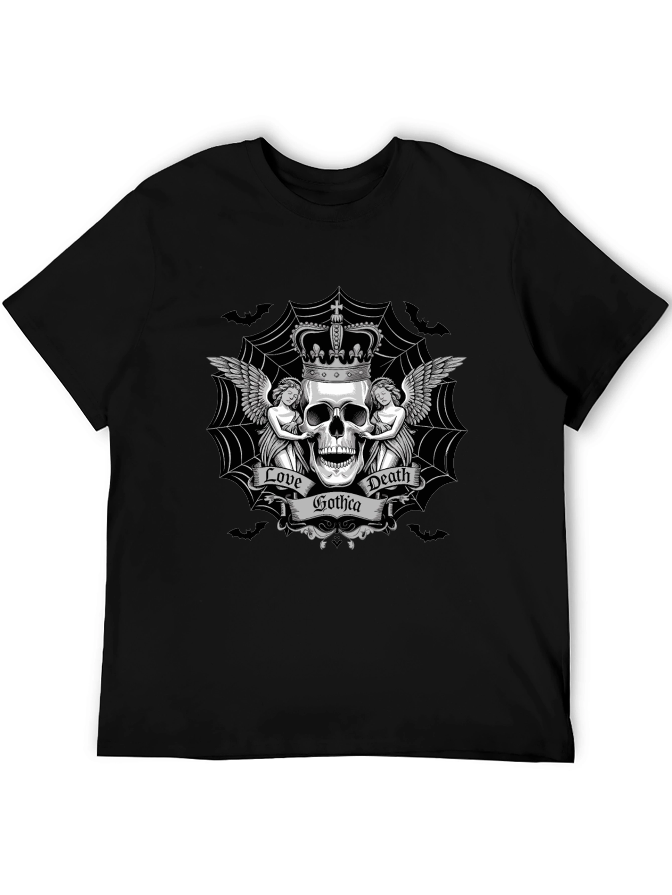 Gothic Skull Crown Graphic Tee