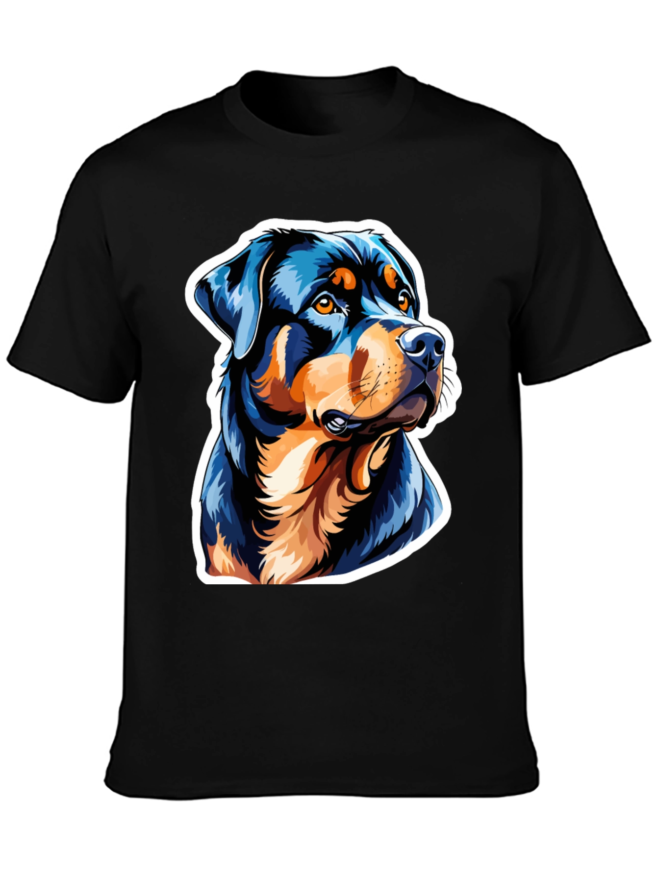 Rottweiler Graphic Tee - Black Cotton Blend