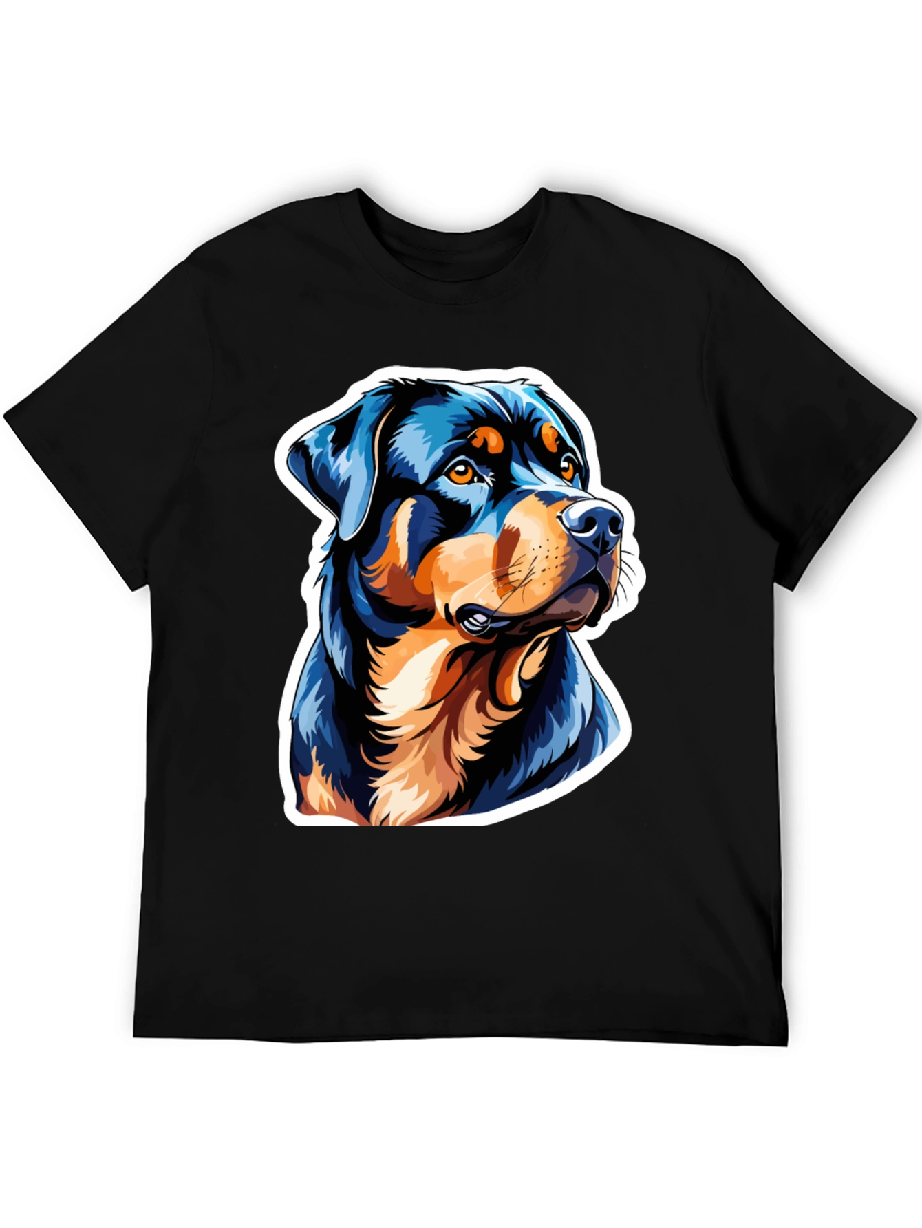 Rottweiler Graphic Tee - Black Cotton Blend