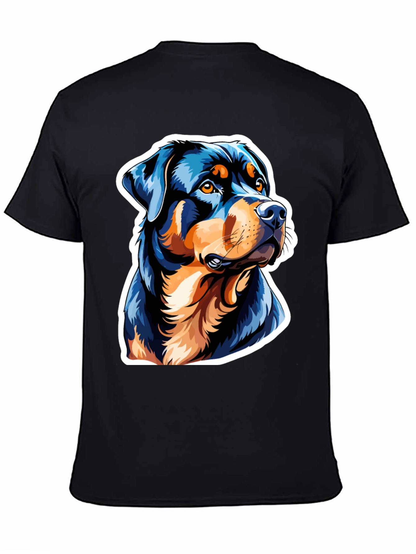 Rottweiler Graphic Tee - Black Cotton Blend