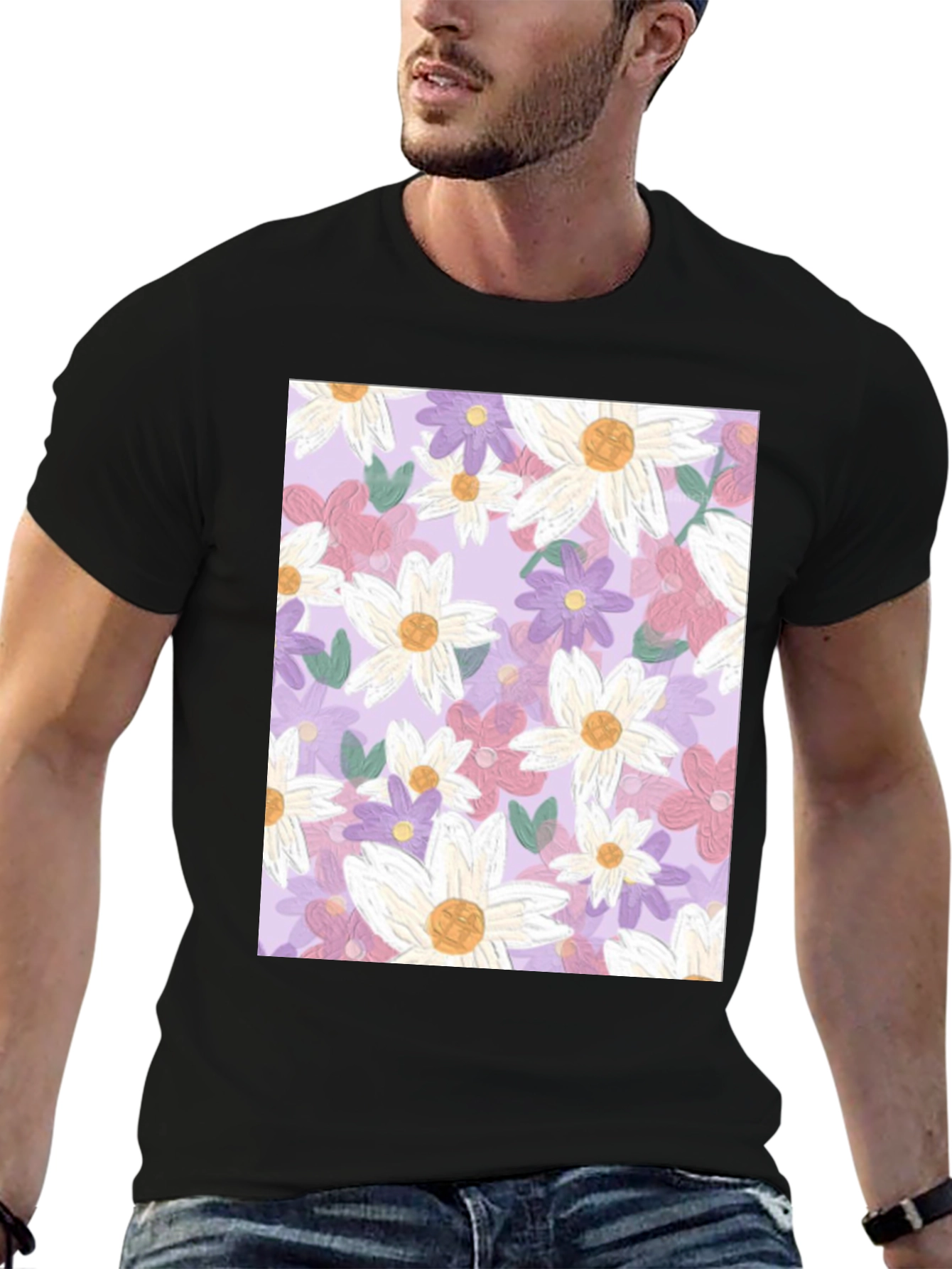 Floral Pattern Tee - Stylish Comfort